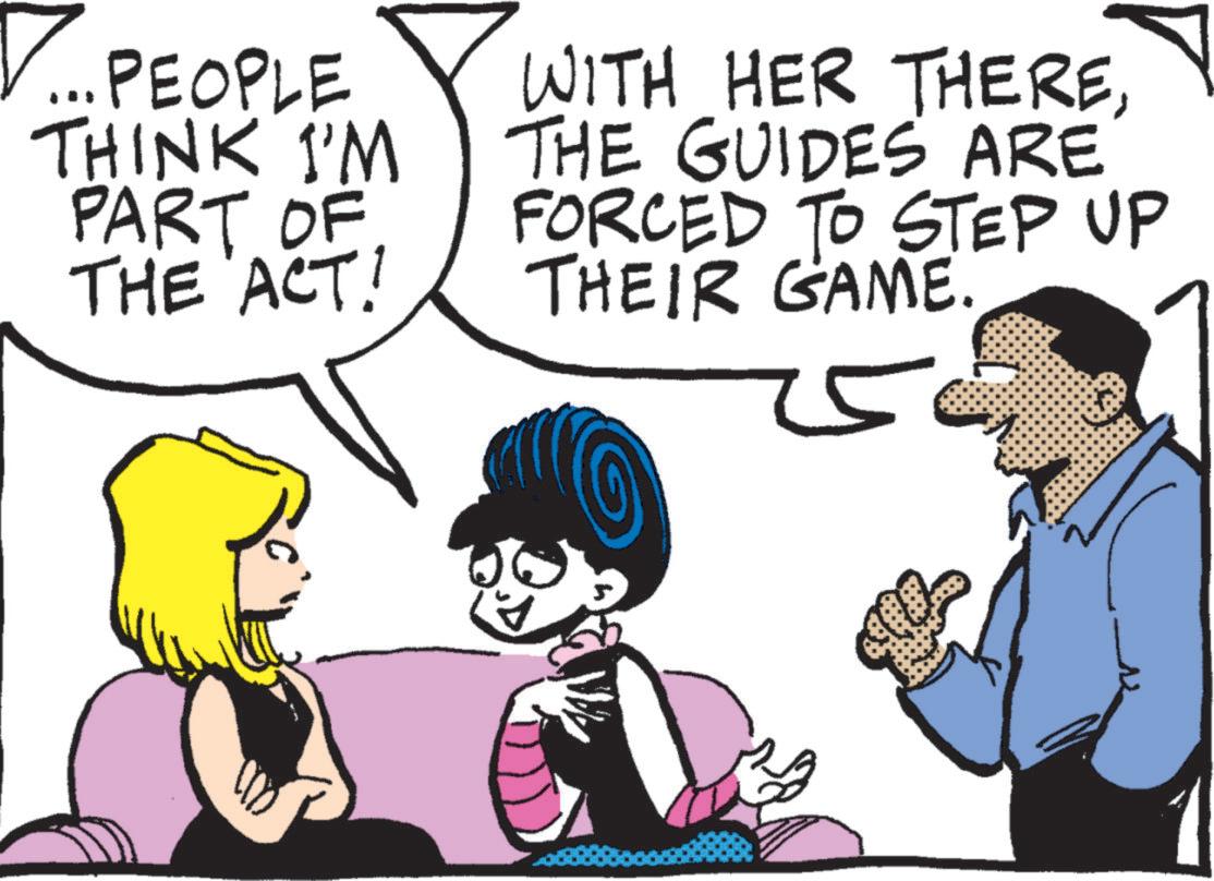 Mammal OCR: ?... PEOPLE THINK I'M PART OF THE ACT! WITH HER THERETHE GUIDES ARE FORCED TO STEP UP THEIR GAME. ? ? ... PEOPLE THINK I'M PART OF THE ACT ! WITH HER THERETHE GUIDES ARE FORCED TO STEP UP THEIR GAME . ?