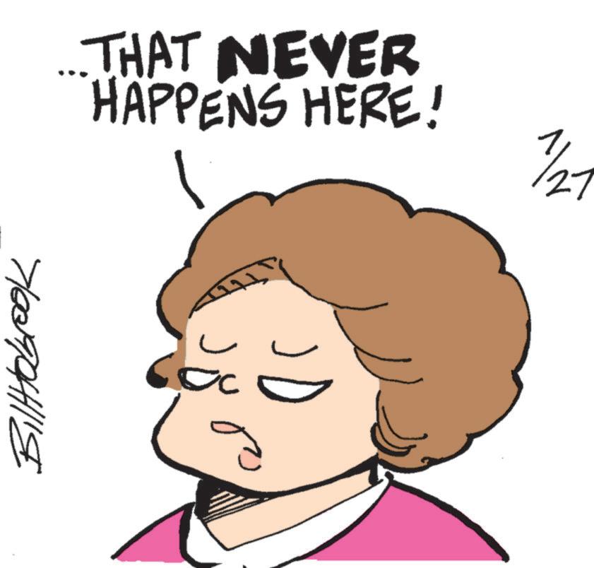 Cartoon OCR: Billabrook THAT NEVER HAPPENS HERE! 1/27 Billabrook THAT NEVER HAPPENS HERE ! 1/27