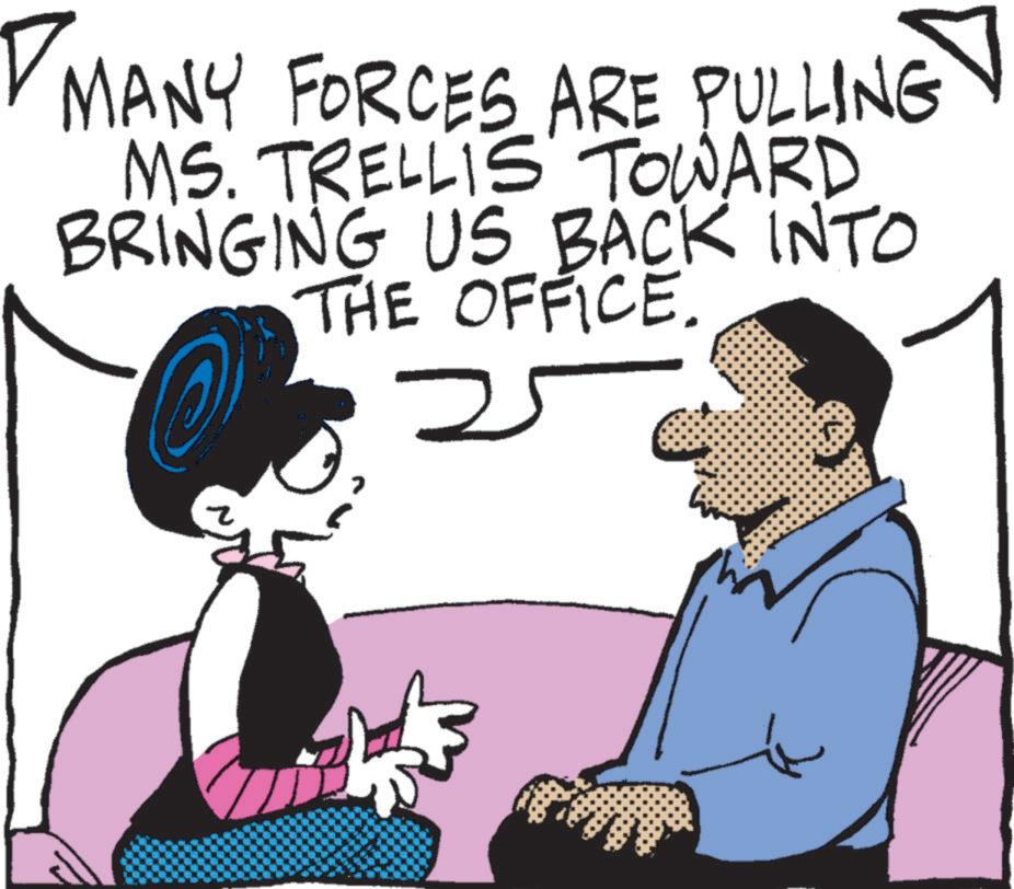 Gesture OCR: ? MANY FORCES ARE PULLING MS. TRELLIS TOWARD BRINGING US BACK INTO THE OFFICE. 2 2 ? MANY FORCES ARE PULLING MS . TRELLIS TOWARD BRINGING US BACK INTO THE OFFICE . 2 2