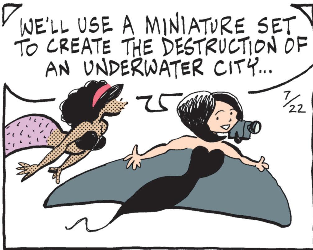 Art OCR: WE'LL USE A MINIATURE SET TO CREATE THE DESTRUCTION OF AN UNDERWATER CITY... 75 7/22 WE'LL USE A MINIATURE SET TO CREATE THE DESTRUCTION OF AN UNDERWATER CITY ... 75 7/22