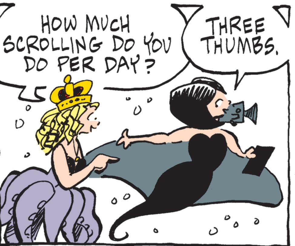 Art OCR: HOW MUCH SCROLLING DO YOU DO PER DAY? 0 ??? C THREE THUMBS. HOW MUCH SCROLLING DO YOU DO PER DAY ? 0 ??? C THREE THUMBS .