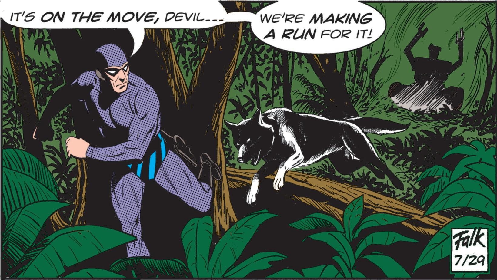 Illustration OCR: IT'S ON THE MOVEDEVIL... WE'RE MAKING A RUN FOR IT! Falk 7/29 IT'S ON THE MOVEDEVIL ... WE'RE MAKING A RUN FOR IT ! Falk 7/29