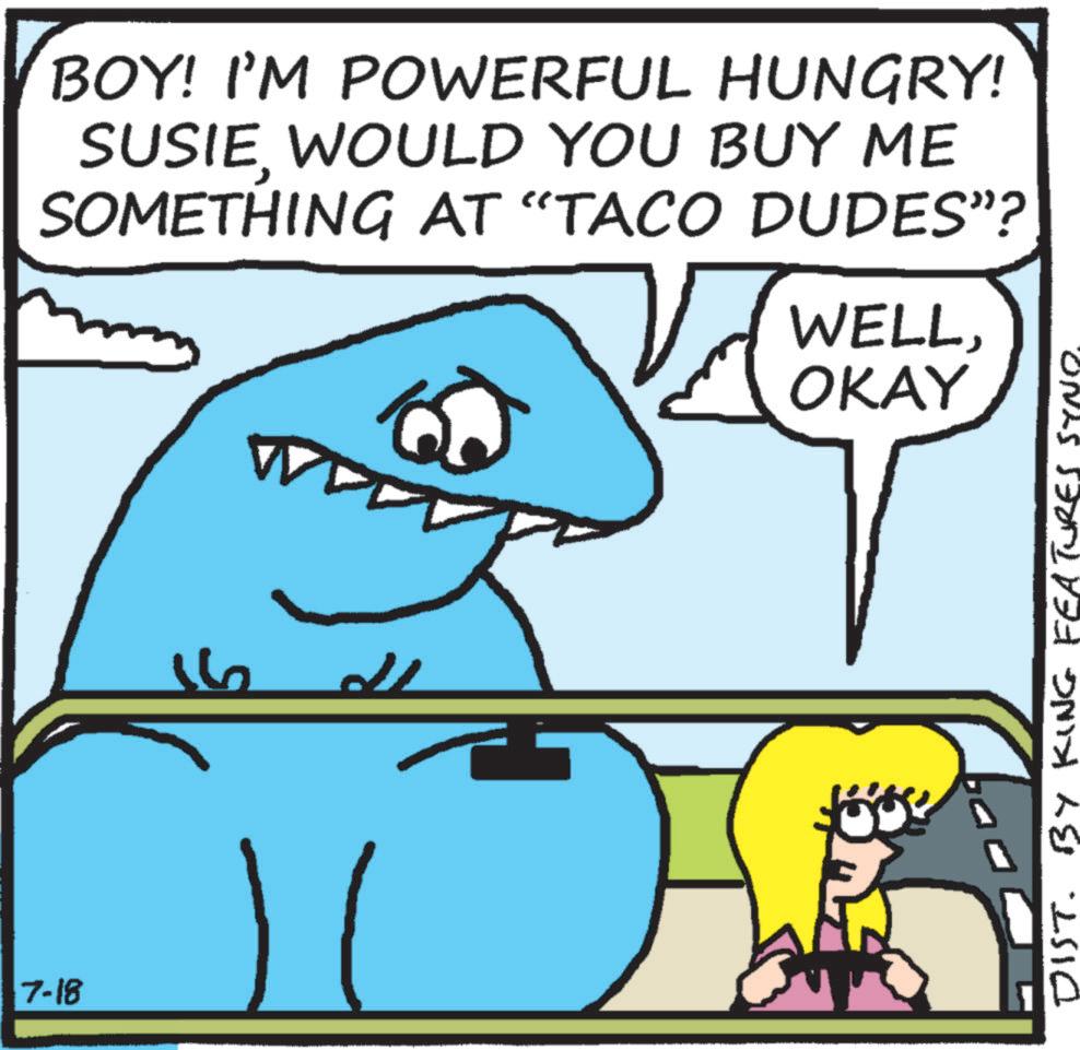 Font OCR: 7-18 BOY! I'M POWERFUL HUNGRY! SUSIEWOULD YOU BUY ME SOMETHING AT "TACO DUDES”? 6 ??? WELLOKAY DIST. BY KING FEATURES 7-18 BOY ! I'M POWERFUL HUNGRY ! SUSIEWOULD YOU BUY ME SOMETHING AT " TACO DUDES ” ? 6 ??? WELLOKAY DIST . BY KING FEATURES