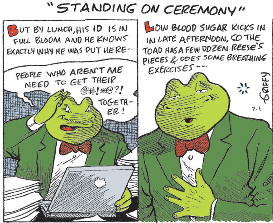 Sharing OCR: "STANDING ON CEREMONY" BUT BY LUNCHHIS ID IS IN FULL BLOOM AND HE KNOWS EXACTLY WHY HE WAS PUT HERE- PEOPLE WHO AREN'T ME NEED TO GET THEIR @#!*@?! TOGETH- ER! LOW BLOOD SUGAR KICKS IN IN LATE AFTERNOONSO THE TOAD HAS A FEW DOZEN REESE'S PIECES & DOES SOME BREATHING EXERCISES -- 7.1 GRIFFY " STANDING ON CEREMONY " BUT BY LUNCHHIS ID IS IN FULL BLOOM AND HE KNOWS EXACTLY WHY HE WAS PUT HERE- PEOPLE WHO AREN'T ME NEED TO GET THEIR @ # ! * @ ?! TOGETH- ER ! LOW BLOOD SUGAR KICKS IN IN LATE AFTERNOONSO THE TOAD HAS A FEW DOZEN REESE'S PIECES & DOES SOME BREATHING EXERCISES -- 7.1 GRIFFY
