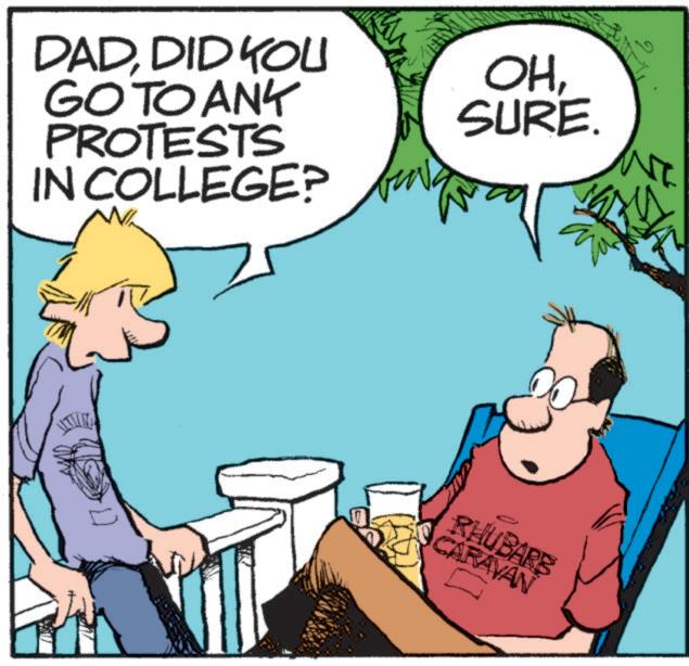 Interaction OCR: DADDID YOU GO TO ANY PROTESTS IN COLLEGE? OHSURE. N RHUBARB CARAVAN DADDID YOU GO TO ANY PROTESTS IN COLLEGE ? OHSURE . N RHUBARB CARAVAN