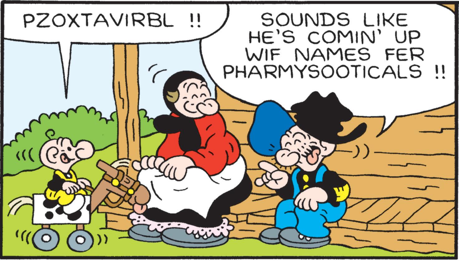 Interaction OCR: PZOXTAVIRBL !! SOUNDS LIKE HE'S COMIN' UP WIF NAMES FER PHARMYSOOTICALS !! ?? ?r PZOXTAVIRBL !! SOUNDS LIKE HE'S COMIN ' UP WIF NAMES FER PHARMYSOOTICALS !! ? ? ? r