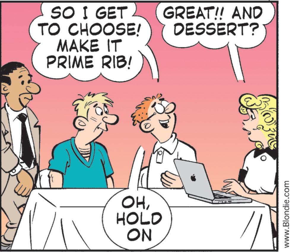 Personal computer OCR: SO I GET TO CHOOSE! MAKE IT PRIME RIB! OHHOLD ON GREAT!! AND DESSERT? www.Blondie.com SO I GET TO CHOOSE ! MAKE IT PRIME RIB ! OHHOLD ON GREAT !! AND DESSERT ? www.Blondie.com