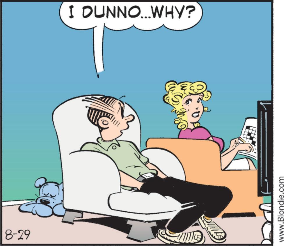 Pleased OCR: 8-29 I DUNNO... WHY? S www.Blondie.com 8-29 I DUNNO ... WHY ? S www.Blondie.com