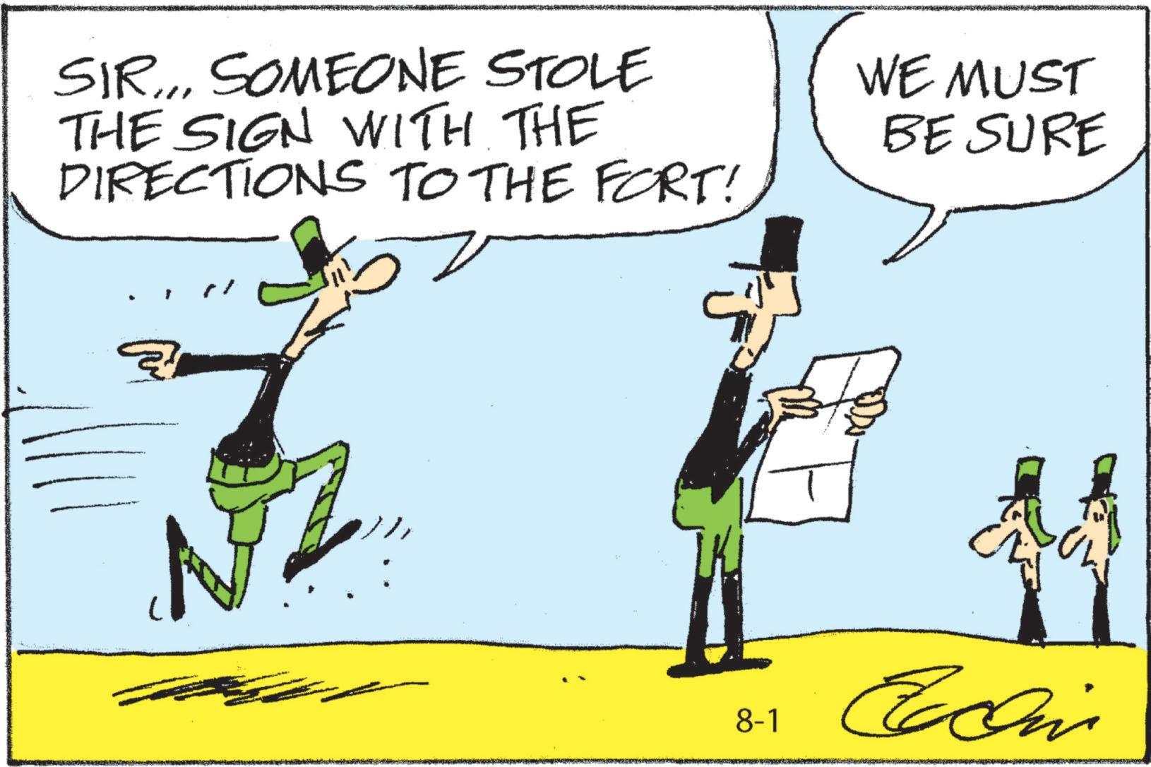 Font OCR: SIRSOMEONE STOLE THE SIGN WITH. THE DIRECTIONS TO THE FORT! ? N 8-1 WE MUST BE SURE Echin SIRSOMEONE STOLE THE SIGN WITH . THE DIRECTIONS TO THE FORT ! ? N 8-1 WE MUST BE SURE Echin