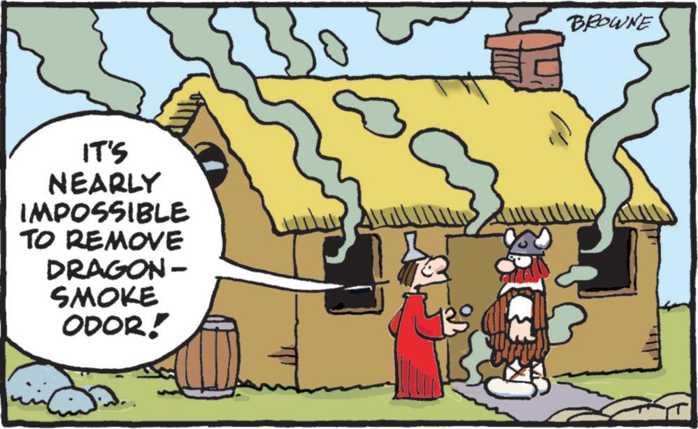 Adaptation OCR: IT'S NEARLY IMPOSSIBLE TO REMOVE DRAGON- SMOKE ODOR! BROWNE IT'S NEARLY IMPOSSIBLE TO REMOVE DRAGON- SMOKE ODOR ! BROWNE
