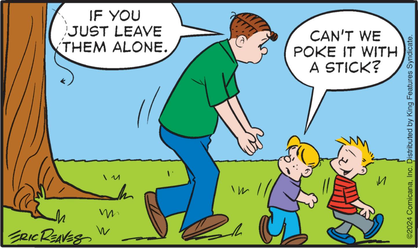 Happy OCR: IF YOU JUST LEAVE THEM ALONE. m W ERIC REAVES ?? CAN'T WE POKE IT WITH A STICK? M ©2024 ComicanaInc. Distributed by King Features Syndicate. IF YOU JUST LEAVE THEM ALONE . m W ERIC REAVES ?? CAN'T WE POKE IT WITH A STICK ? M © 2024 ComicanaInc. Distributed by King Features Syndicate .