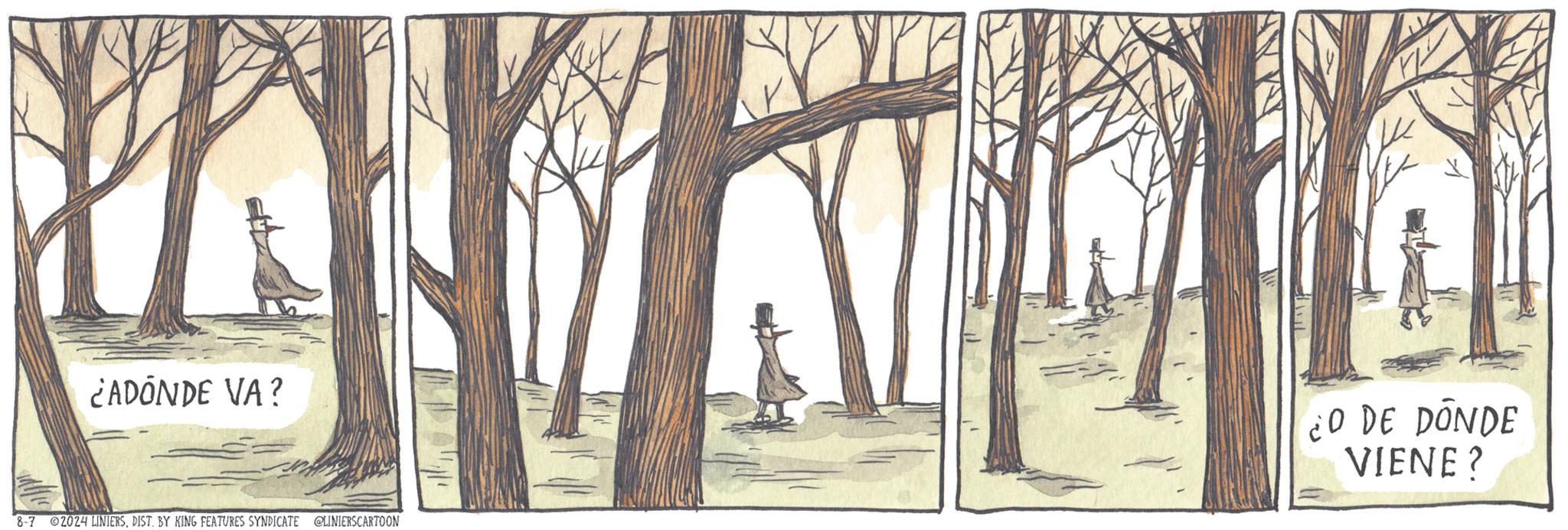 Natural landscape OCR: ¿ADÓNDE VA? 8-7 2024 LINIERSDIST. BY KING FEATURES SYNDICATE @LINIERSCARTOON ¿O DE DONDE VIENE? ¿ ADÓNDE VA ? 8-7 2024 LINIERSDIST . BY KING FEATURES SYNDICATE @LINIERSCARTOON ¿ O DE DONDE VIENE ?