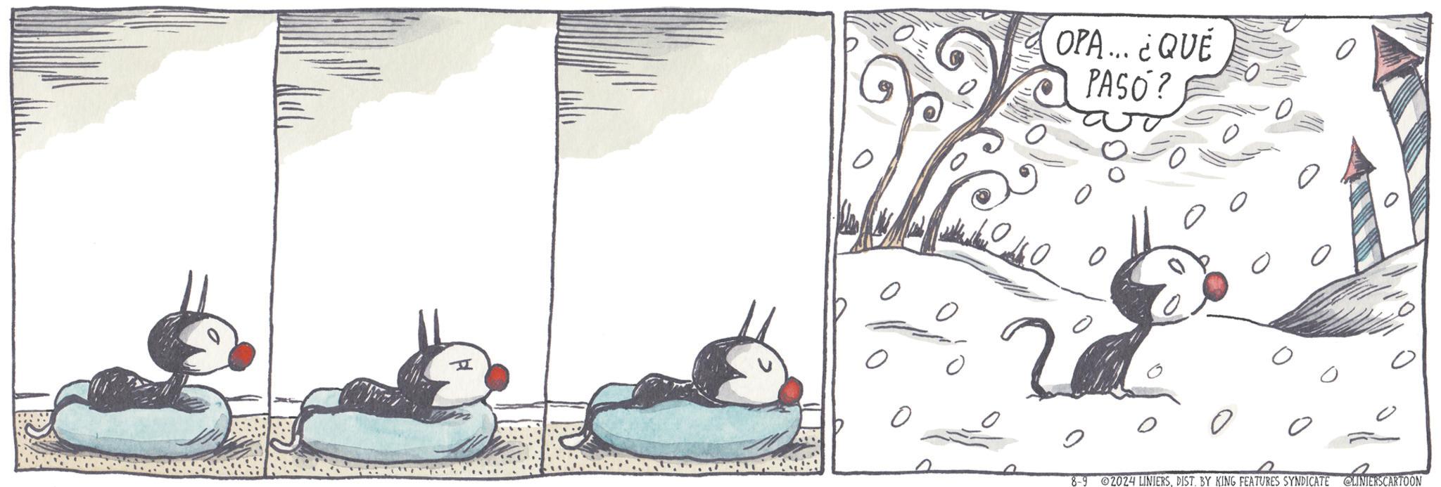 Flightless bird OCR: OPA... ¿QUÉ PASO? ? A 8-9 2024 LINIERSDIST. BY KING FEATURES SYNDICATE @LINIERSCARTOON OPA ... ¿ QUÉ PASO ? ? A 8-9 2024 LINIERSDIST . BY KING FEATURES SYNDICATE @LINIERSCARTOON