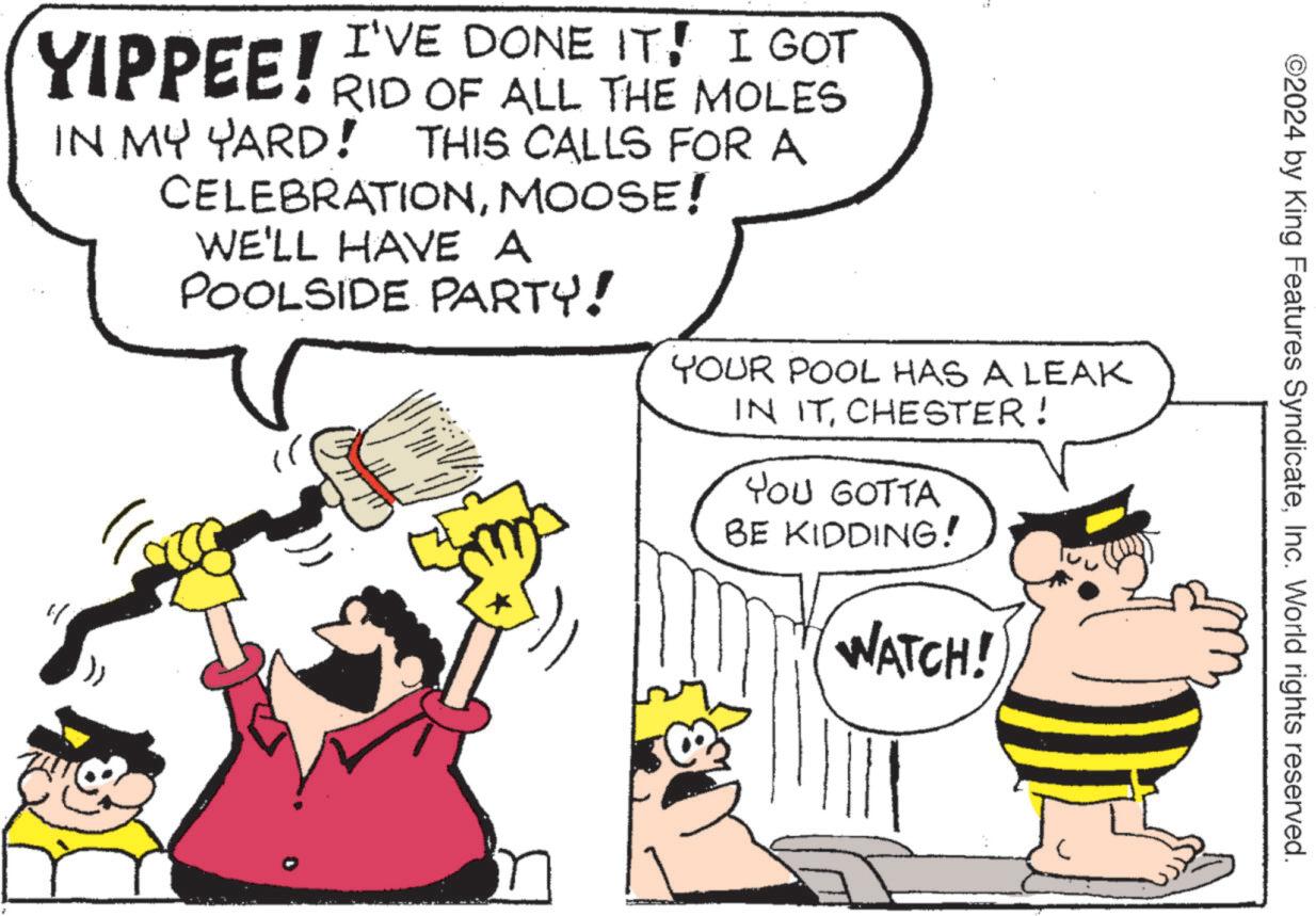 Gesture OCR: ©2024 by King Features SyndicateInc. World rights reserved. I'VE DONE ITI GOT YIPPEE! RID OF ALL THE MOLES IN MY YARD! THIS CALLS FOR A CELEBRATIONMOOSE! WE'LL HAVE A POOLSIDE PARTY! YOUR POOL HAS A LEAK IN ITCHESTER! YOU GOTTA BE KIDDING! WATCH! © 2024 by King Features SyndicateInc. World rights reserved . I'VE DONE ITI GOT YIPPEE ! RID OF ALL THE MOLES IN MY YARD ! THIS CALLS FOR A CELEBRATIONMOOSE ! WE'LL HAVE A POOLSIDE PARTY ! YOUR POOL HAS A LEAK IN ITCHESTER ! YOU GOTTA BE KIDDING ! WATCH !