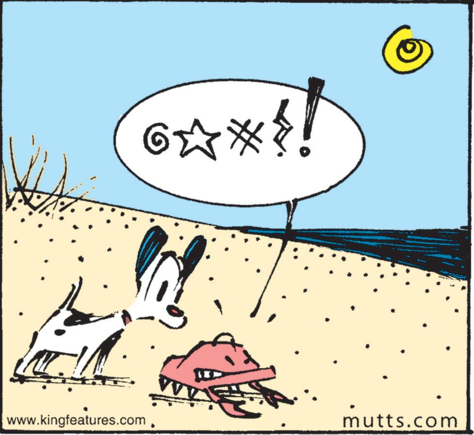 Drawing OCR: ** VVV mutts.com www.kingfeatures.com ** VVV mutts.com www.kingfeatures.com