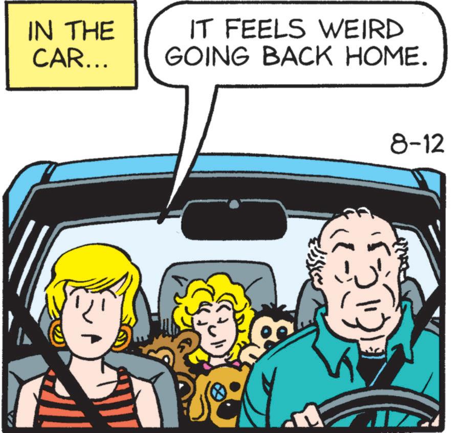 Art OCR: IN THE CAR... IT FEELS WEIRD GOING BACK HOME. 8-12 IN THE CAR ... IT FEELS WEIRD GOING BACK HOME . 8-12