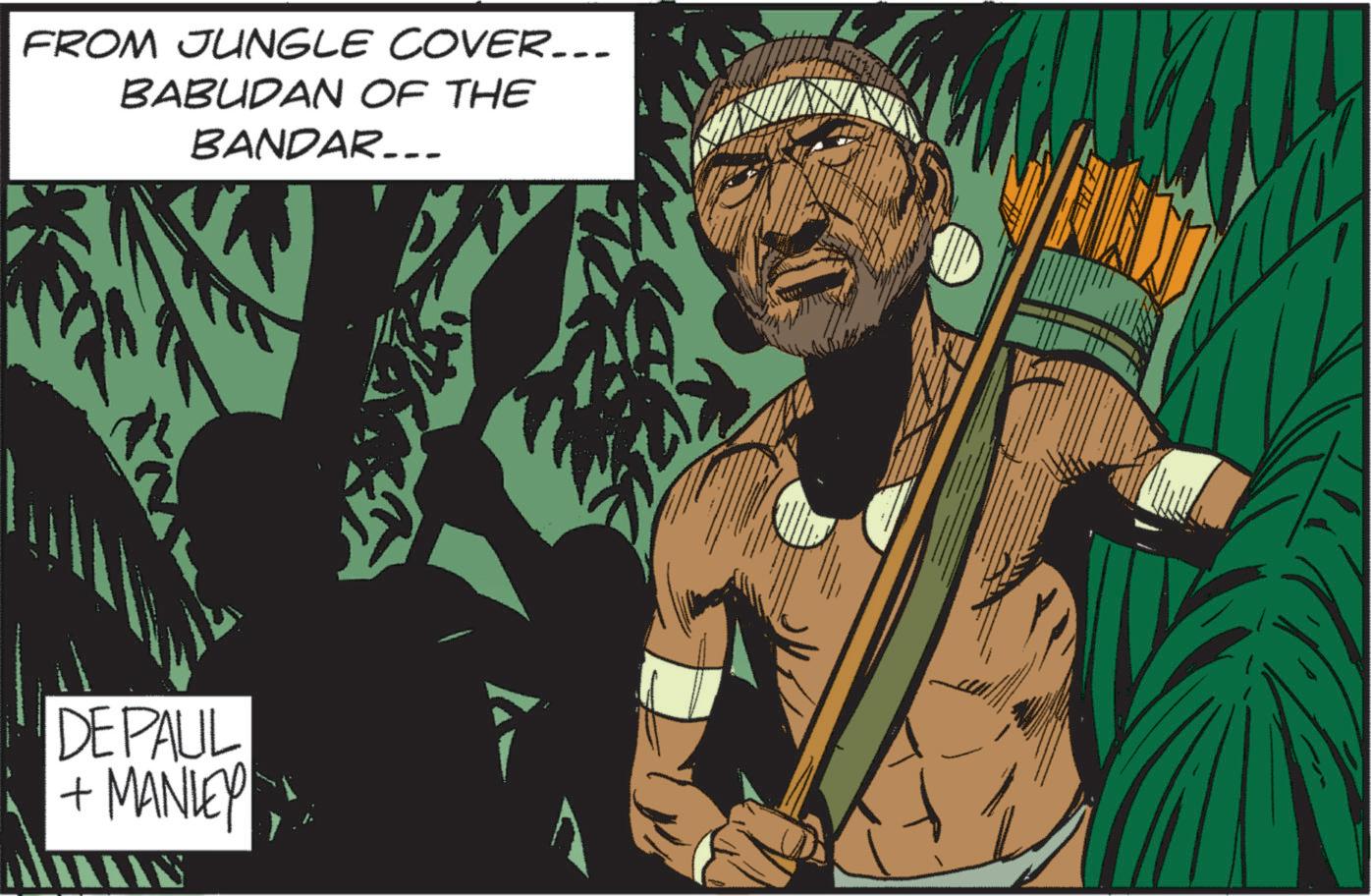 Illustration OCR: FROM JUNGLE COVER... BABUDAN OF THE BANDAR.. DEPAUL + MANLEY FROM JUNGLE COVER ... BABUDAN OF THE BANDAR .. DEPAUL + MANLEY