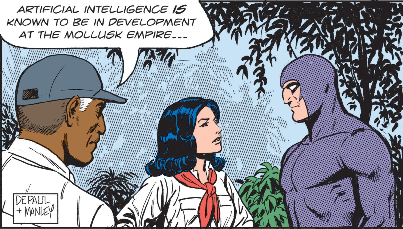Adaptation OCR: ARTIFICIAL INTELLIGENCE IS KNOWN TO BE IN DEVELOPMENT AT THE MOLLUSK EMPIRE... DE PAUL + MANLEY ?C??? ARTIFICIAL INTELLIGENCE IS KNOWN TO BE IN DEVELOPMENT AT THE MOLLUSK EMPIRE ... DE PAUL + MANLEY ?C? ??