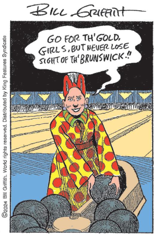 Smile OCR: ©2024 Bill Griffith. World rights reserved. Distributed by King Features Syndicate BILL GRIFFITH GO FOR TH' GOLDBUT NEVER LOSE SIGHT OF TH' BRUNSWICK.! 10 © 2024 Bill Griffith . World rights reserved . Distributed by King Features Syndicate BILL GRIFFITH GO FOR TH ' GOLDBUT NEVER LOSE SIGHT OF TH ' BRUNSWICK . ! 10
