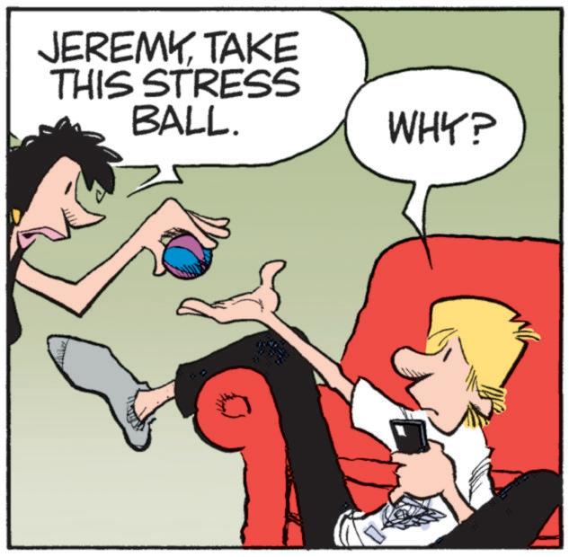 Finger OCR: JEREMYTAKE THIS STRESS BALL. WHY? JEREMYTAKE THIS STRESS BALL . WHY ?
