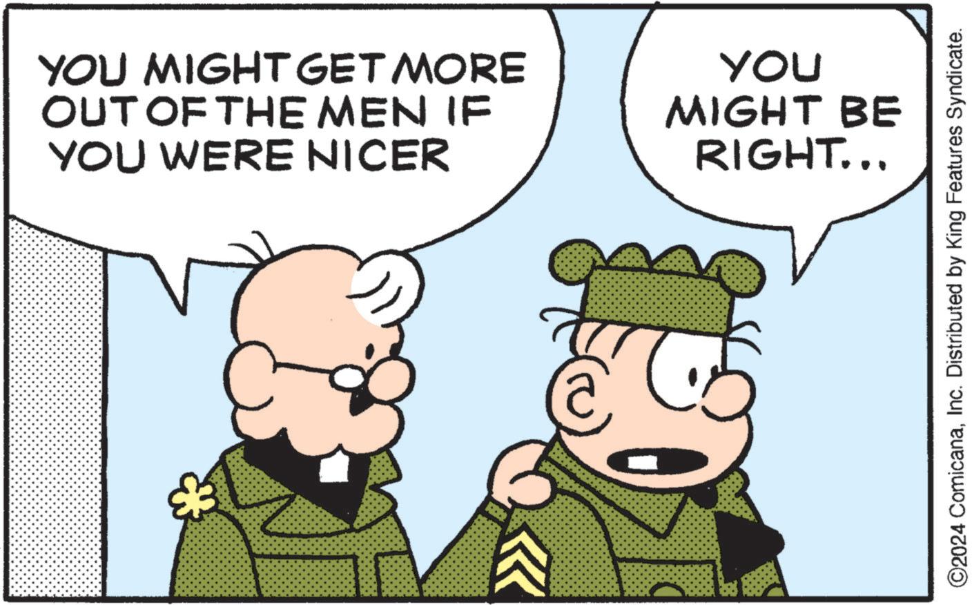 Gesture OCR: YOU MIGHT GET MORE OUT OF THE MEN IF YOU WERE NICER YOU MIGHT BE RIGHT... ©2024 ComicanaInc. Distributed by King Features Syndicate. YOU MIGHT GET MORE OUT OF THE MEN IF YOU WERE NICER YOU MIGHT BE RIGHT ... © 2024 ComicanaInc. Distributed by King Features Syndicate .