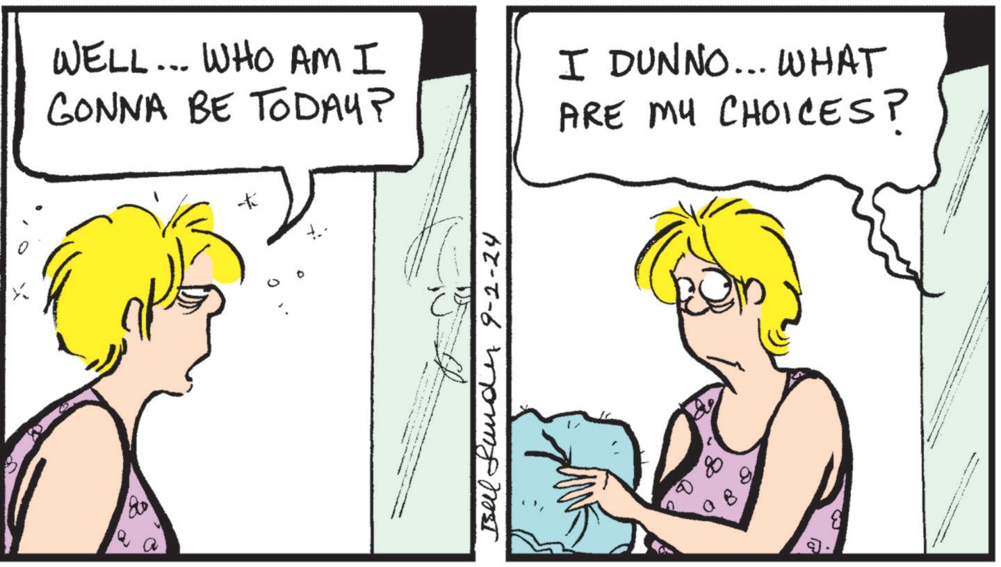 Organism OCR: WELL... WHO AM I GONNA BE TODAY? K + ? Bell under 9-2-24 I DUNNO... WHAT ARE MY CHOICES? 80 21 WELL ... WHO AM I GONNA BE TODAY ? K + ? Bell under 9-2-24 I DUNNO ... WHAT ARE MY CHOICES ? 80 21
