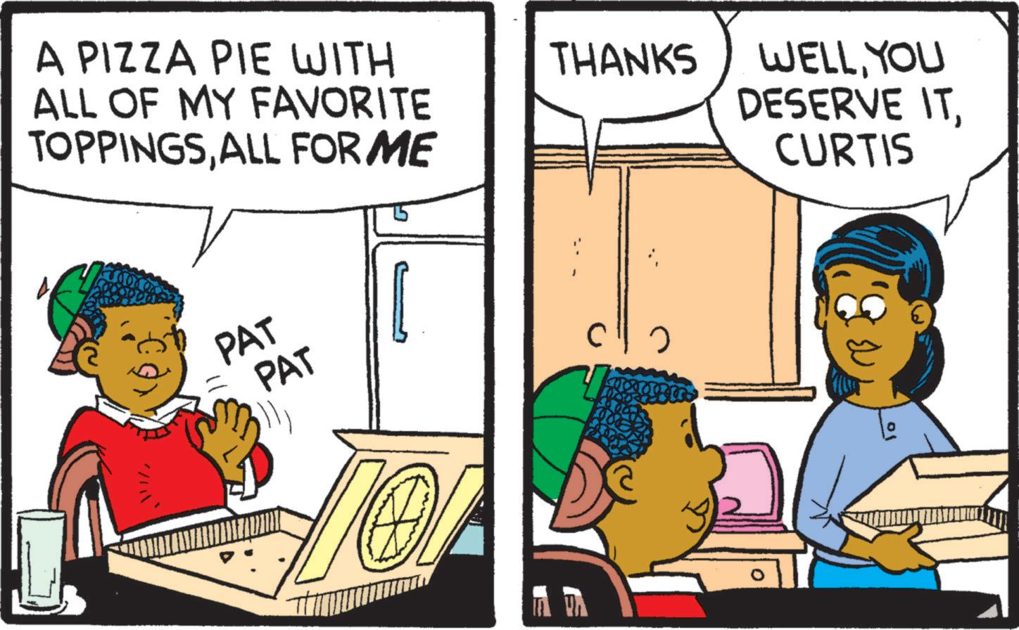 Font OCR: A PIZZA PIE WITH ALL OF MY FAVORITE TOPPINGSALL FORME 15 PAT PAT ??? THANKS WELLYOU DESERVE ITCURTIS A PIZZA PIE WITH ALL OF MY FAVORITE TOPPINGSALL FORME 15 PAT PAT ??? THANKS WELLYOU DESERVE IT