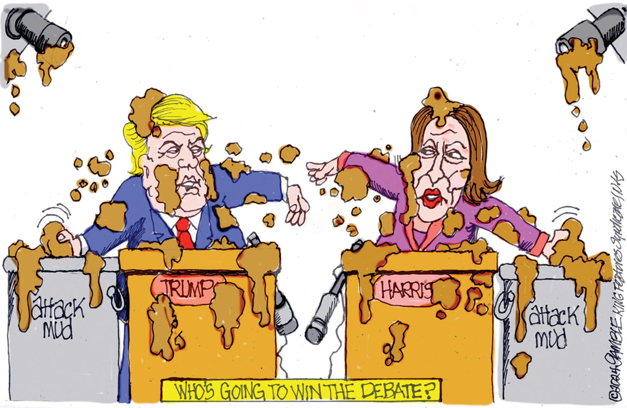 Event OCR: Vattack TRUMPS Mud HARRIS attack mud WHO'S GOING TO WIN THE DEBATE? © 2024 GAMBLE KING Features Syndicate/NKS Vattack TRUMPS Mud HARRIS attack mud WHO'S GOING TO WIN THE DEBATE ? © 2024 GAMBLE KING Features Syndicate / NKS