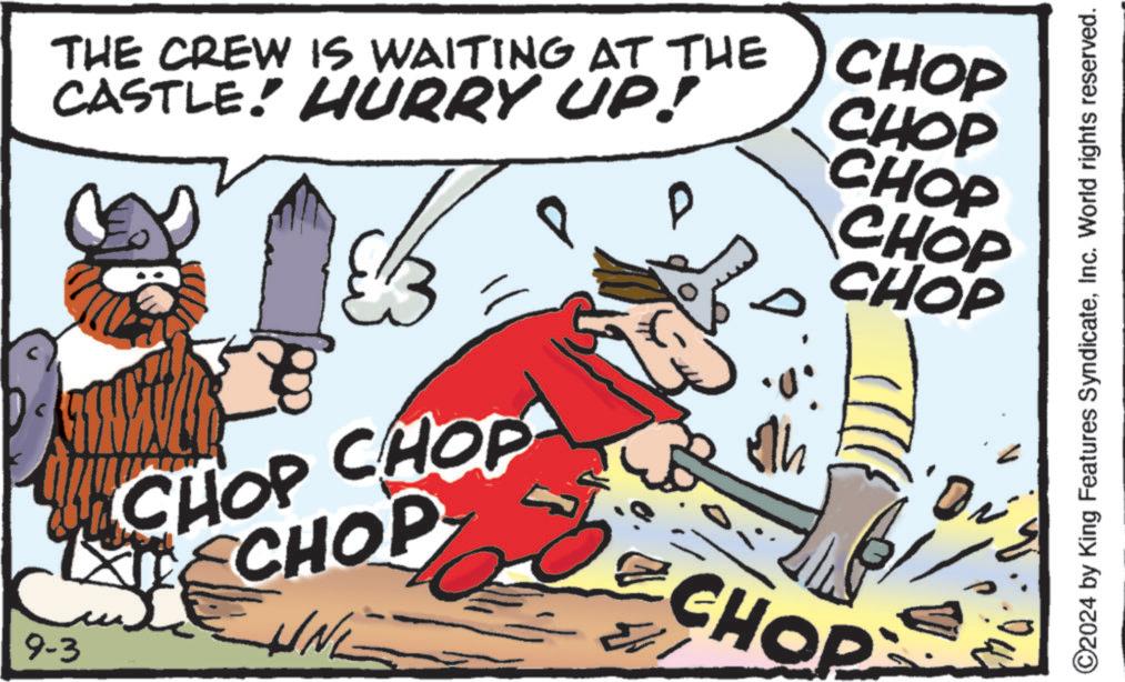 Humour OCR: 9-3 THE CREW IS WAITING AT THE CASTLE! HURRY UP! a CHOP CHOP CHOP CHOP CHOP CHOP CHOP CHOP CHOP ©2024 by King Features SyndicateInc. World rights reserved. 9-3 THE CREW IS WAITING AT THE CASTLE ! HURRY UP ! a CHOP CHOP CHOP CHOP CHOP CHOP CHOP CHOP CHOP © 2024 by King Features SyndicateInc. World rights reserved .