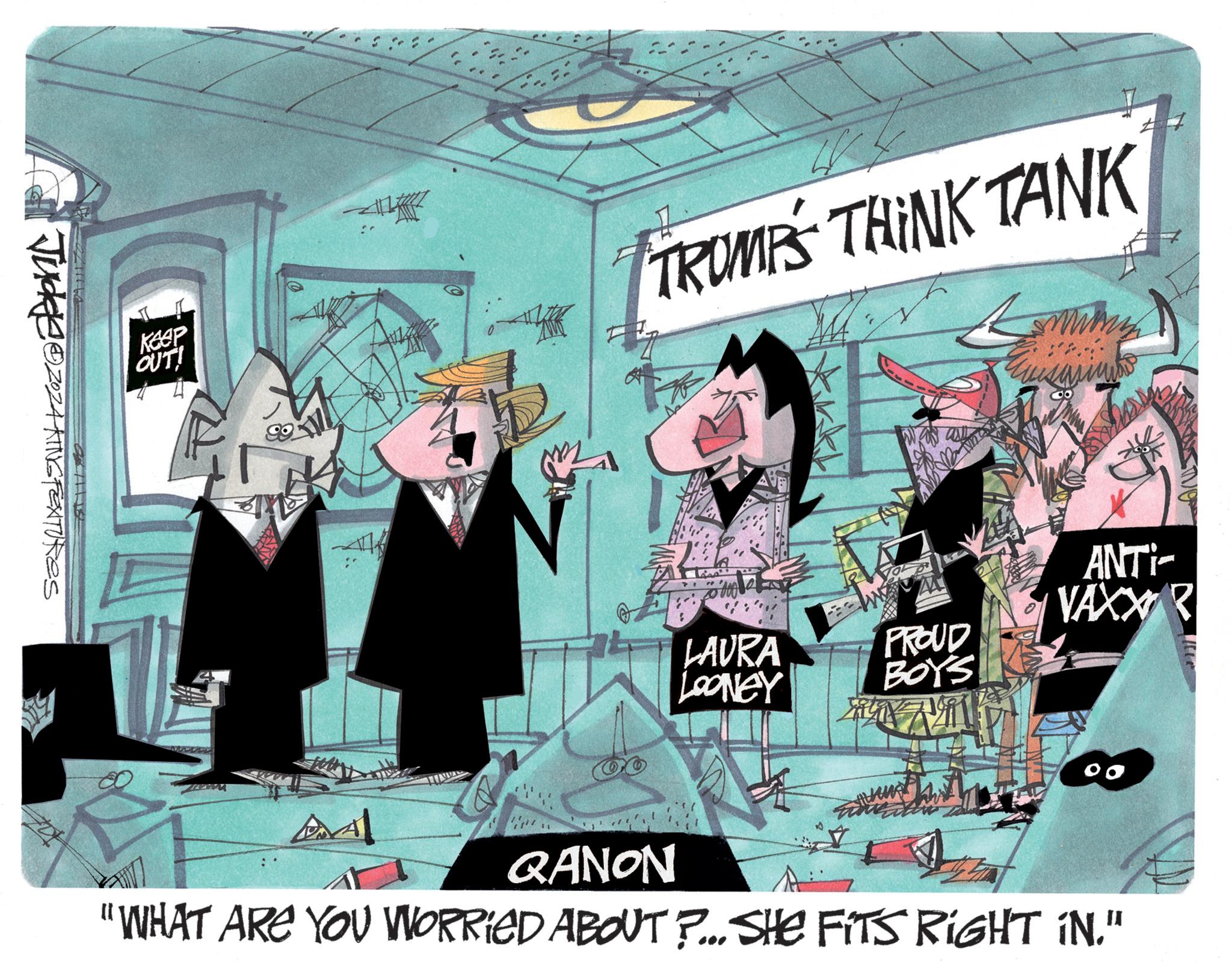 Comic book OCR: Jucke Keep OUT! Au TROMPS THINK TANK #7 ZOZAKINGTEXTURES 200 ANTI- VAXXR LAURA PROUD Looney BOYS MA QANON "WHAT ARE YOU WORRIED ABOUT ?... SHE FITS RIGHT IN." Jucke Keep OUT ! Au TROMPS THINK TANK # 7 ZOZAKINGTEXTURES 200 ANTI- VAXXR LAURA PROUD Looney BOYS MA QANON " WHAT ARE YOU WORRIED ABOUT ? ... SHE FITS RIGHT IN . "
