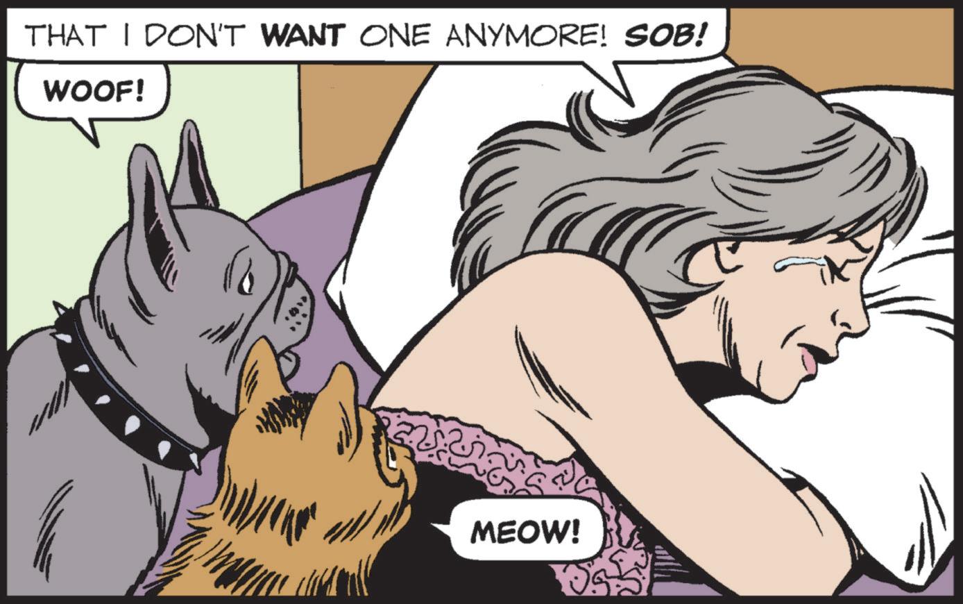 Art OCR: THAT I DON'T WANT ONE ANYMORE! SOB! WOOF! MEOW! THAT I DON'T WANT ONE ANYMORE ! SOB ! WOOF ! MEOW !