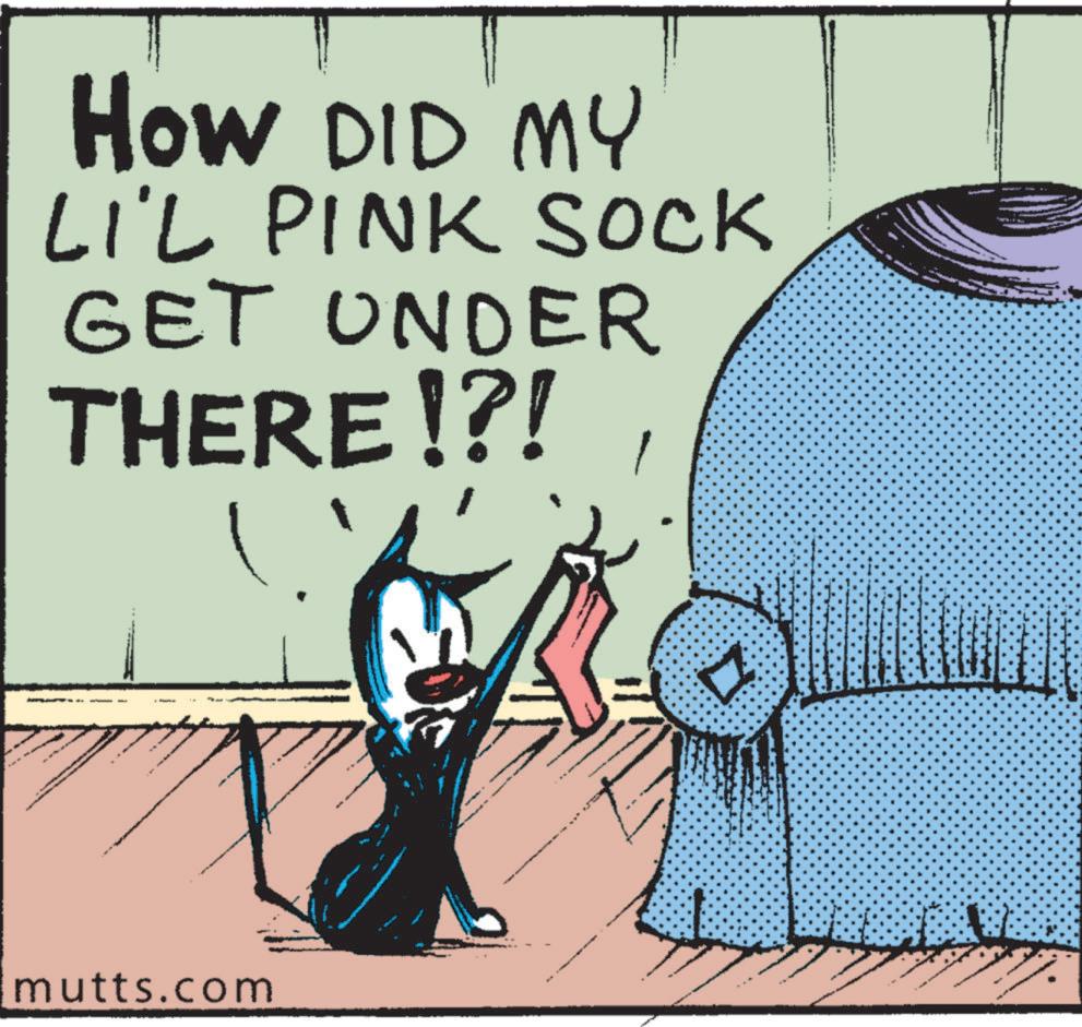 Rectangle OCR: HOW DID MY Li'L PINK SOCK GET UNDER THERE!?! mutts.com HOW DID MY Li'L PINK SOCK GET UNDER THERE ! ? ! mutts.com
