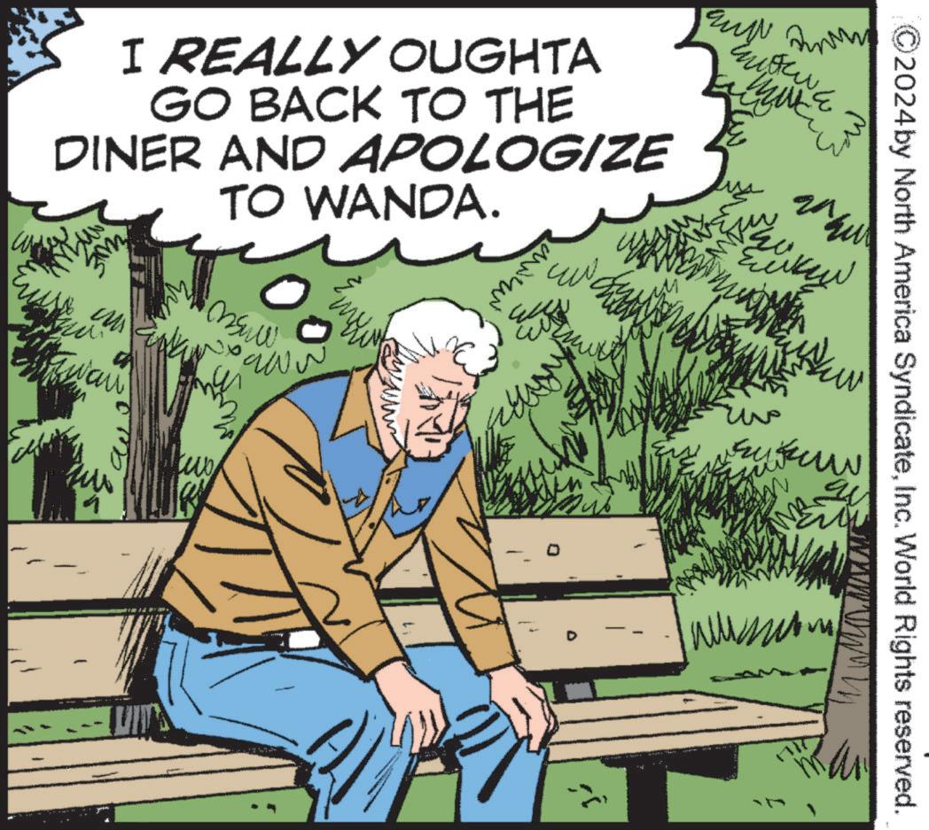 Font OCR: Eu I REALLY OUGHTA GO BACK TO THE DINER AND APOLOGIZE TO WANDA. 3M ????Twan ??? ??? Eu ©2024by North America SyndicateInc. World Rights reserved. M Eu I REALLY OUGHTA GO BACK TO THE DINER AND APOLOGIZE TO WANDA . 3M ????Twan ??? ??? Eu © 2024by North America SyndicateInc. World Rights reserved . M