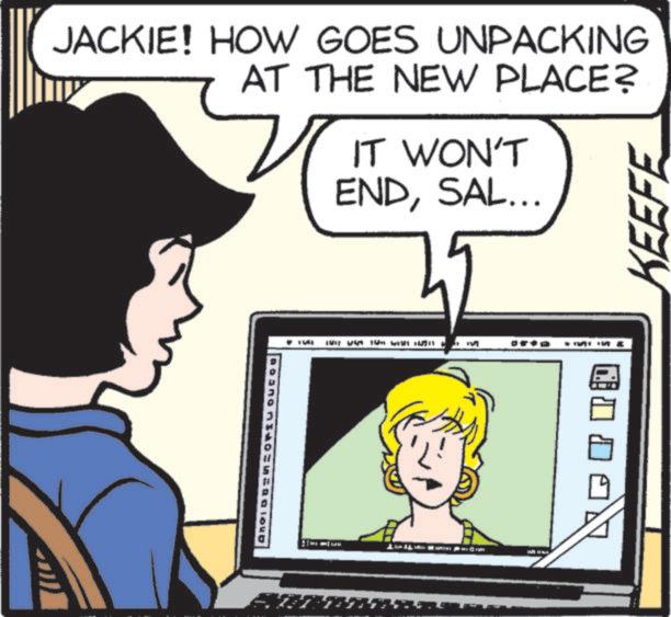 Font OCR: A?obozMZOPIU OUCOU JACKIE! HOW GOES UNPACKING AT THE NEW PLACE? IT WON'T ENDSAL... KEEFE A?obozMZOPIU OUCOU JACKIE ! HOW GOES UNPACKING AT THE NEW PLACE ? IT WON'T ENDSAL ... KEEFE