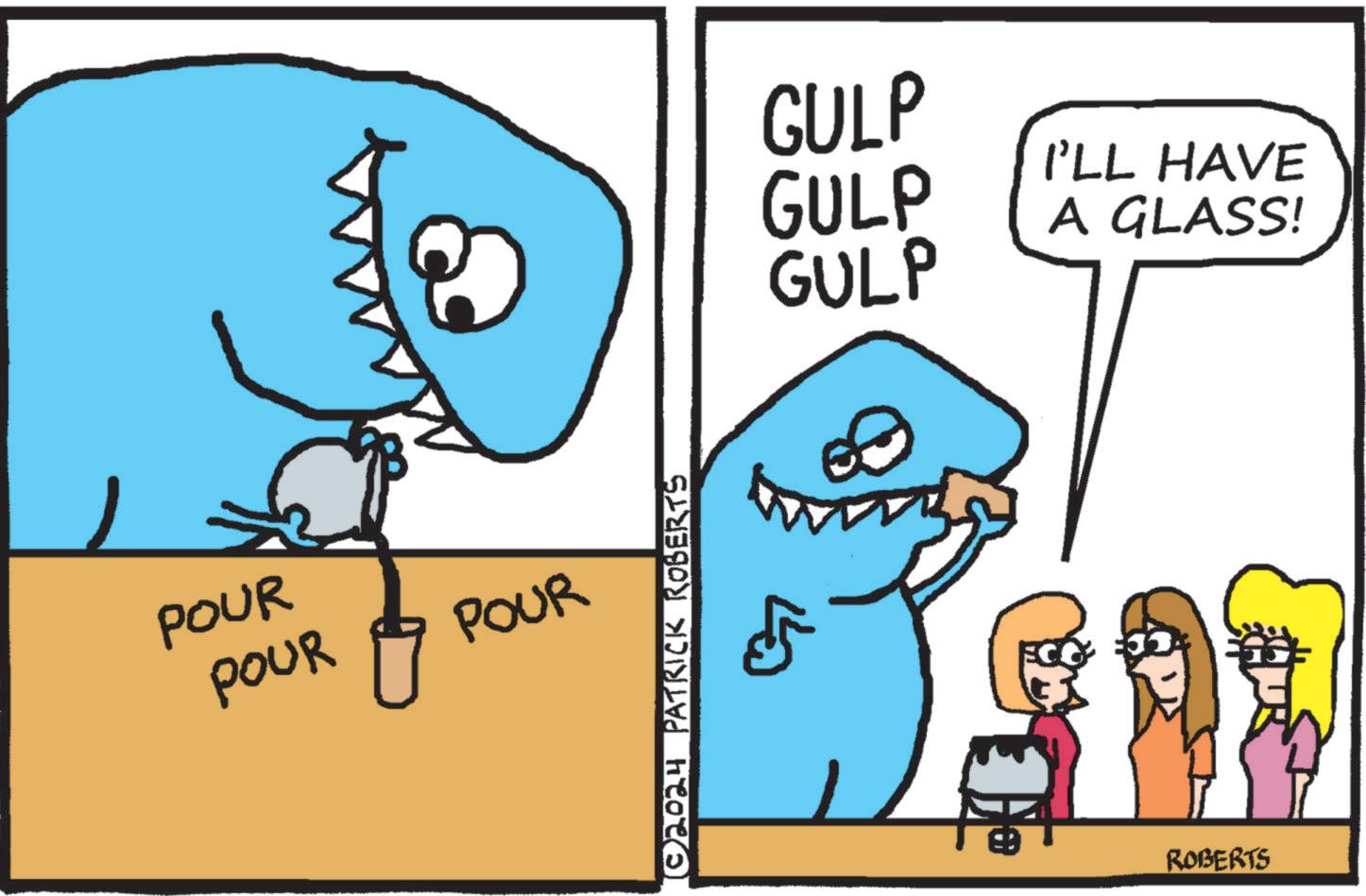 Happy OCR: POUR POUR POUR © 2024 PATRICK ROBERTS GULP GULP GULP I'LL HAVE A GLASS! 1280 ROBERTS POUR POUR POUR © 2024 PATRICK ROBERTS GULP GULP GULP I'LL HAVE A GLASS ! 1280 ROBERTS
