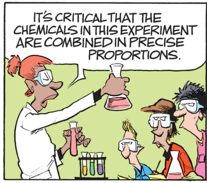 Rectangle OCR: IT'S CRITICAL THAT THE CHEMICALS IN THIS EXPERIMENT ARE COMBINED IN PRECISE PROPORTIONS. IT'S CRITICAL THAT THE CHEMICALS IN THIS EXPERIMENT ARE COMBINED IN PRECISE PROPORTIONS .