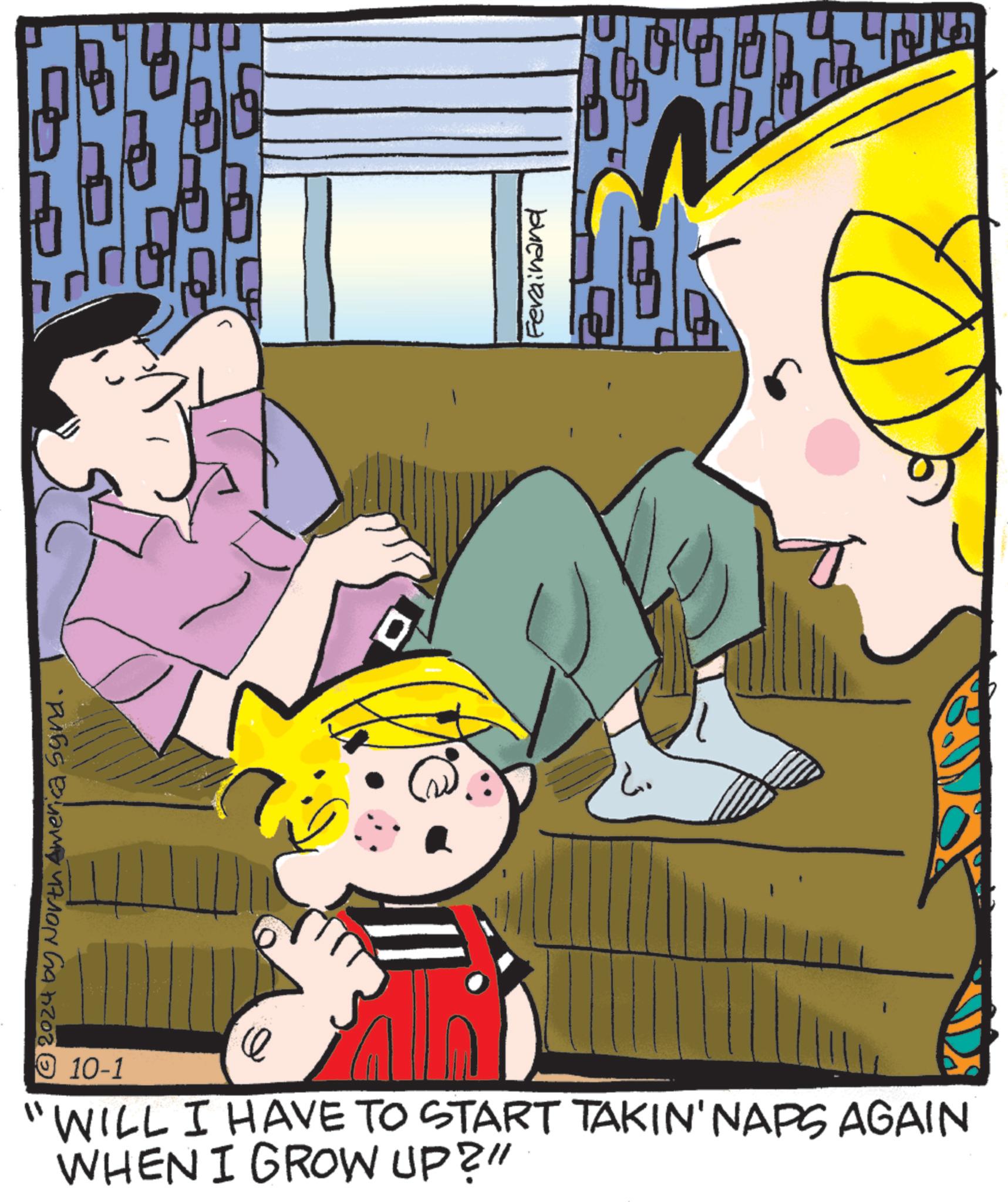 Line OCR: © 2014 by North America Synd. 10-1 "WILL I HAVE TO START TAKIN'NAPS AGAIN WHEN I GROW UP?" Ferdinand ???? © 2014 by North America Synd . 10-1 " WILL I HAVE TO START TAKIN'NAPS AGAIN WHEN I GROW UP ? " Ferdinand ????