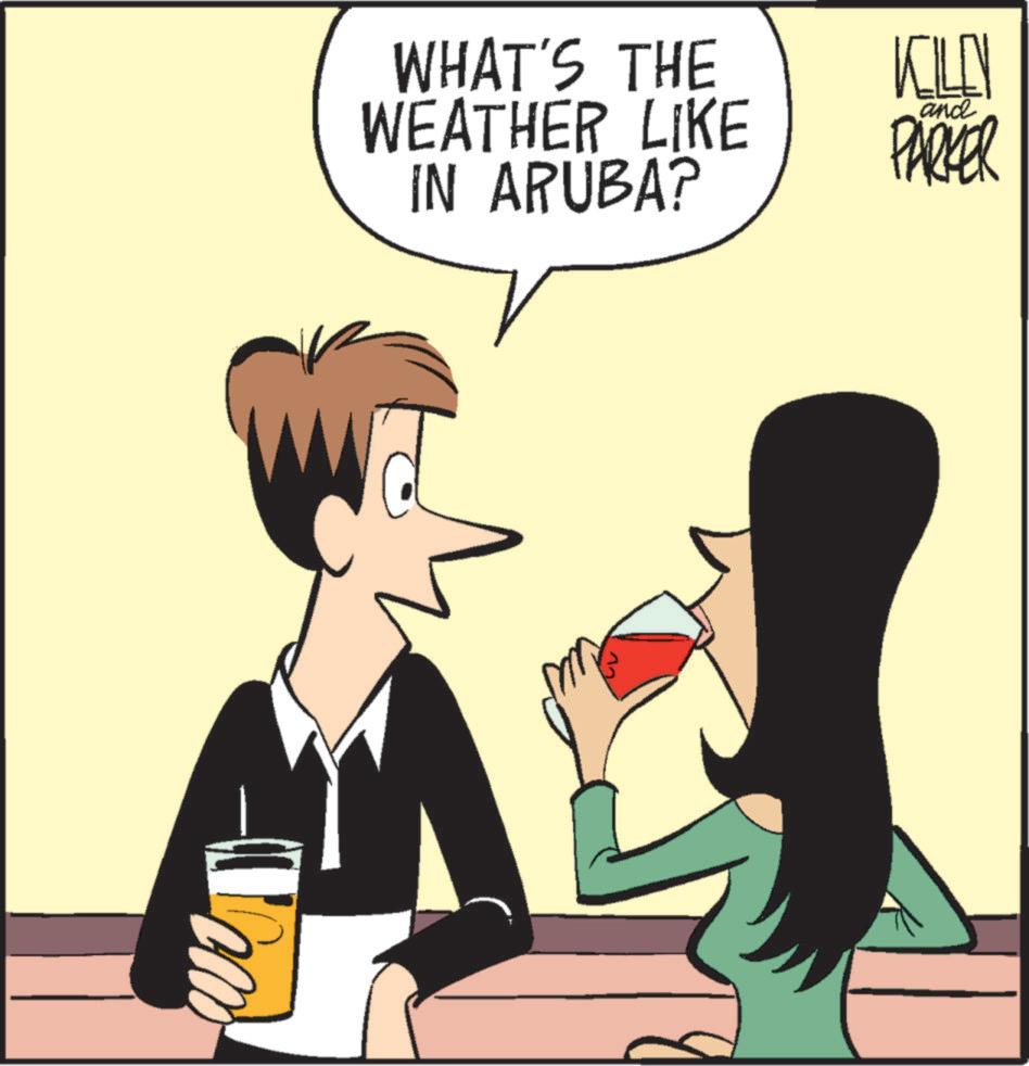 Happy OCR: WHAT'S THE WEATHER LIKE IN ARUBA? KILLN PARKER and WHAT'S THE WEATHER LIKE IN ARUBA ? KILLN PARKER and