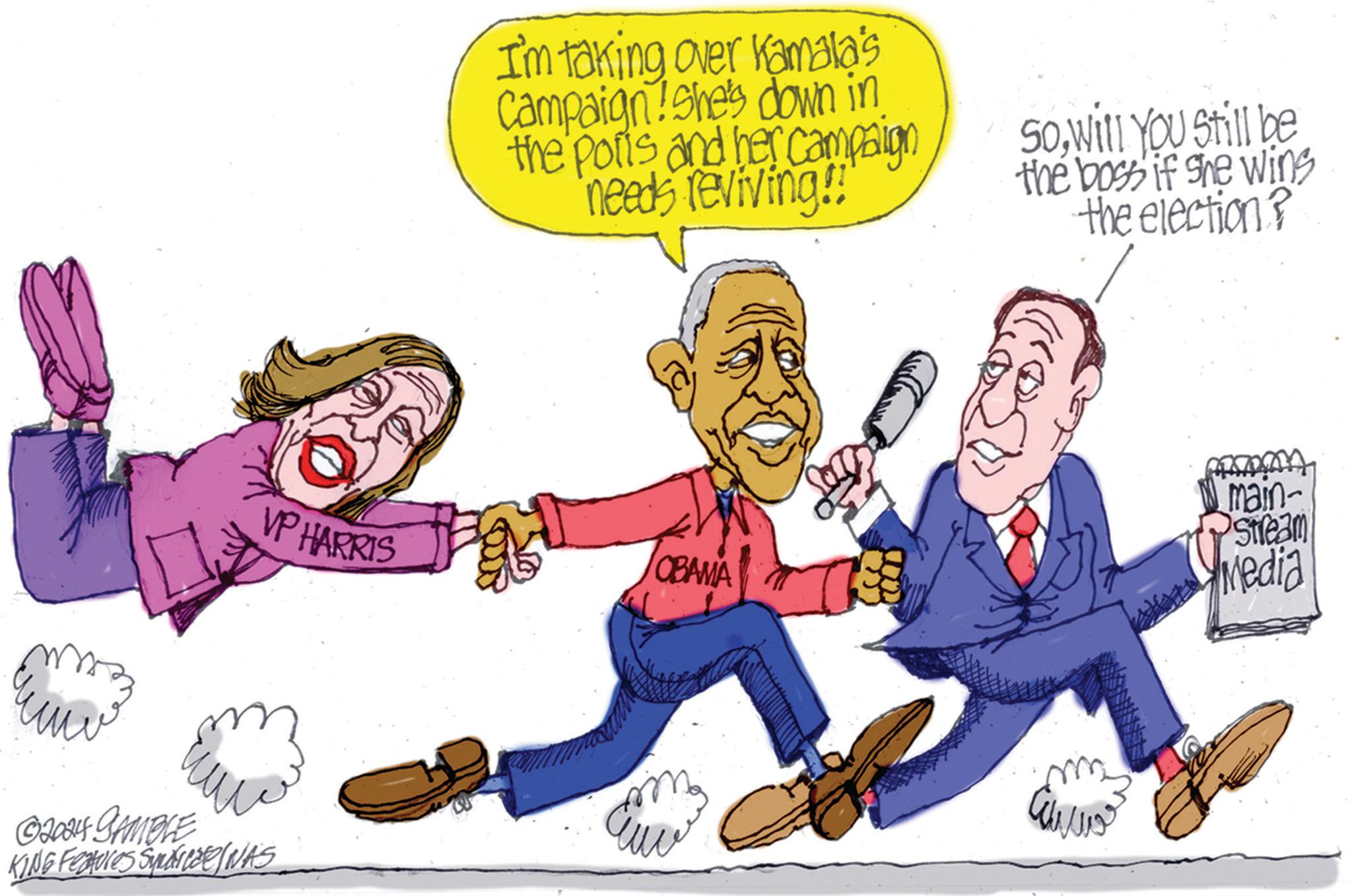 Font OCR: ©2024 GAMBLE KING Features Syndicate/NAS I'm taking over Kamala's Campaign! She's down in the ports and her campaign needs reviving!! So.Will You Still be the boss if she wins the election? main- VP HARRIS Stream OBAMA Media © 2024 GAMBLE KING Features Syndicate / NAS I'm taking over Kamala's Campaign ! She's down in the ports and her campaign needs reviving !! So.Will You Still be the boss if she wins the election ? main- VP HARRIS Stream OBAMA Media