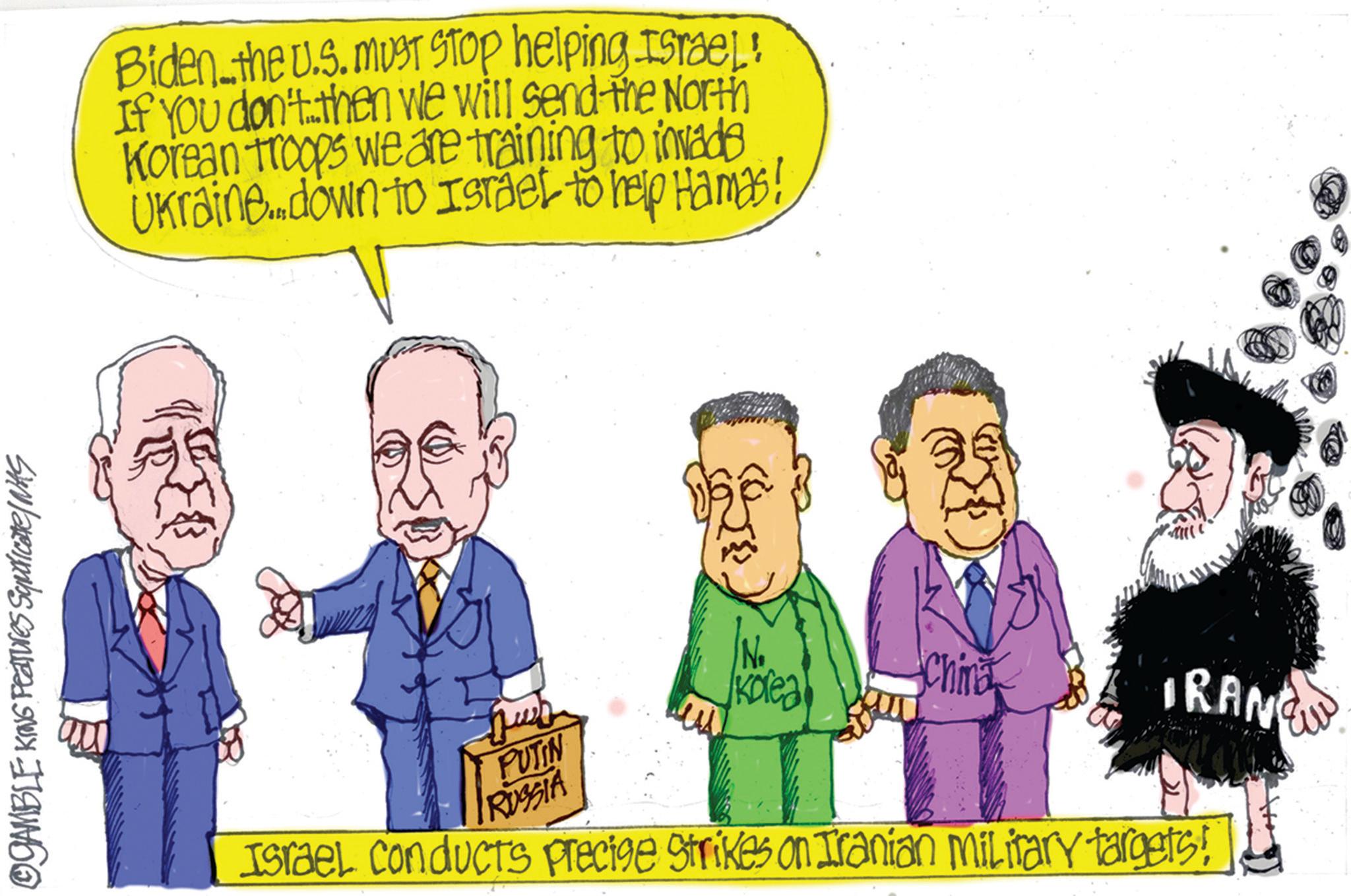 Friendship OCR: ©GAMBLE KING FEATUres Squaricate/NAS Biden the US. must stop helping Israel! If You don't then we will send the North Korean troops we are training to invade Ukraine...down to Israel to help Hamas! PUTIN RUSSIA China RANG Korea Israel Conducts precise Strikes on Iranian military targets! © GAMBLE KING FEATUres Squaricate / NAS Biden the US . must stop helping Israel ! If You don't then we will send the North Korean troops we are training to invade Ukraine ... down to Israel to help Hamas ! PUTIN RUSSIA China RANG Korea Israel Conducts precise Strikes on Iranian military targets !