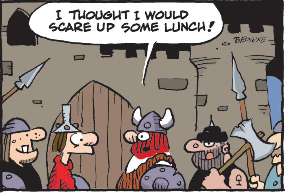 Rectangle OCR: I THOUGHT I WOULD SCARE UP SOME LUNCH! BROWNE CH I THOUGHT I WOULD SCARE UP SOME LUNCH ! BROWNE CH