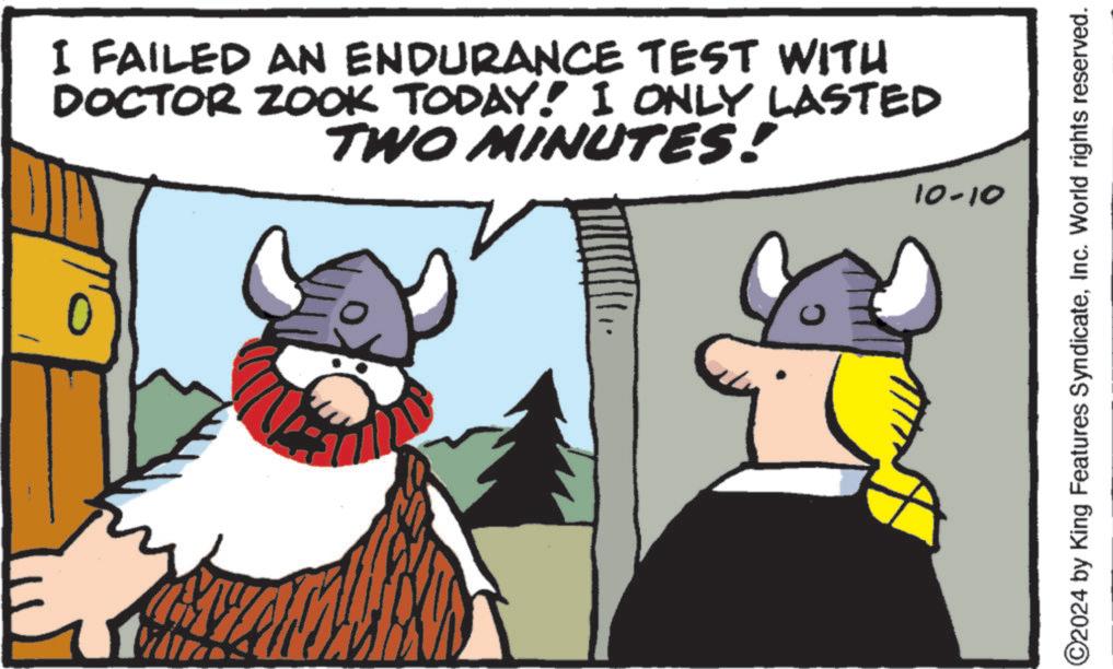Handwriting OCR: I FAILED AN ENDURANCE TEST WITH DOCTOR ZOOK TODAY! I ONLY LASTED TWO MINUTES! 10-10 ©2024 by King Features SyndicateInc. World rights reserved. I FAILED AN ENDURANCE TEST WITH DOCTOR ZOOK TODAY ! I ONLY LASTED TWO MINUTES ! 10-10 © 2024 by King Features SyndicateInc. World rights reserved .