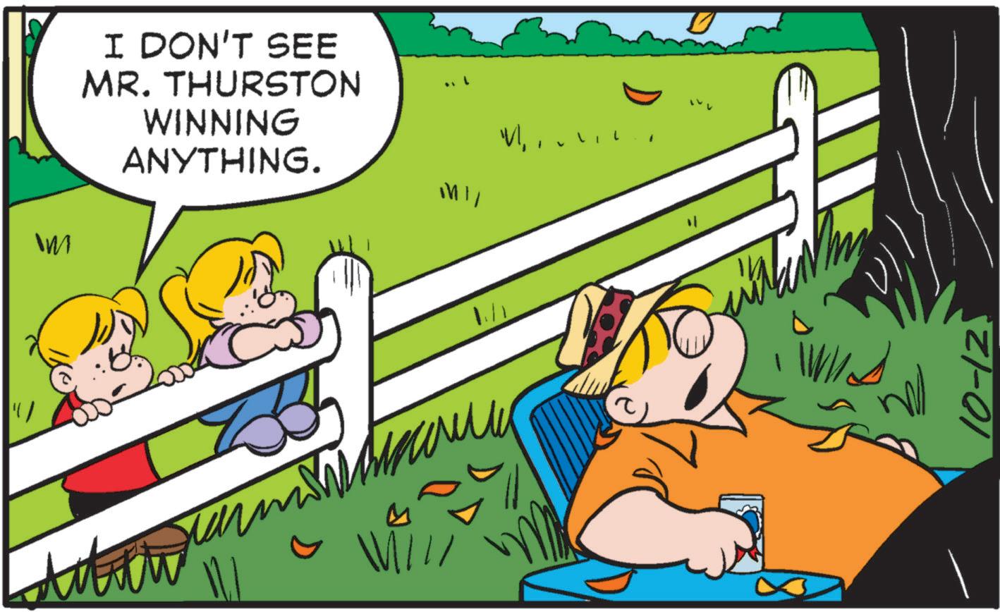Illustration OCR: IM I DON'T SEE MR. THURSTON WINNING ANYTHING. V1..... L Altith III 1./1 W 10-125 IM I DON'T SEE MR . THURSTON WINNING ANYTHING . V1 ..... L Altith III 1./1 W 10-125