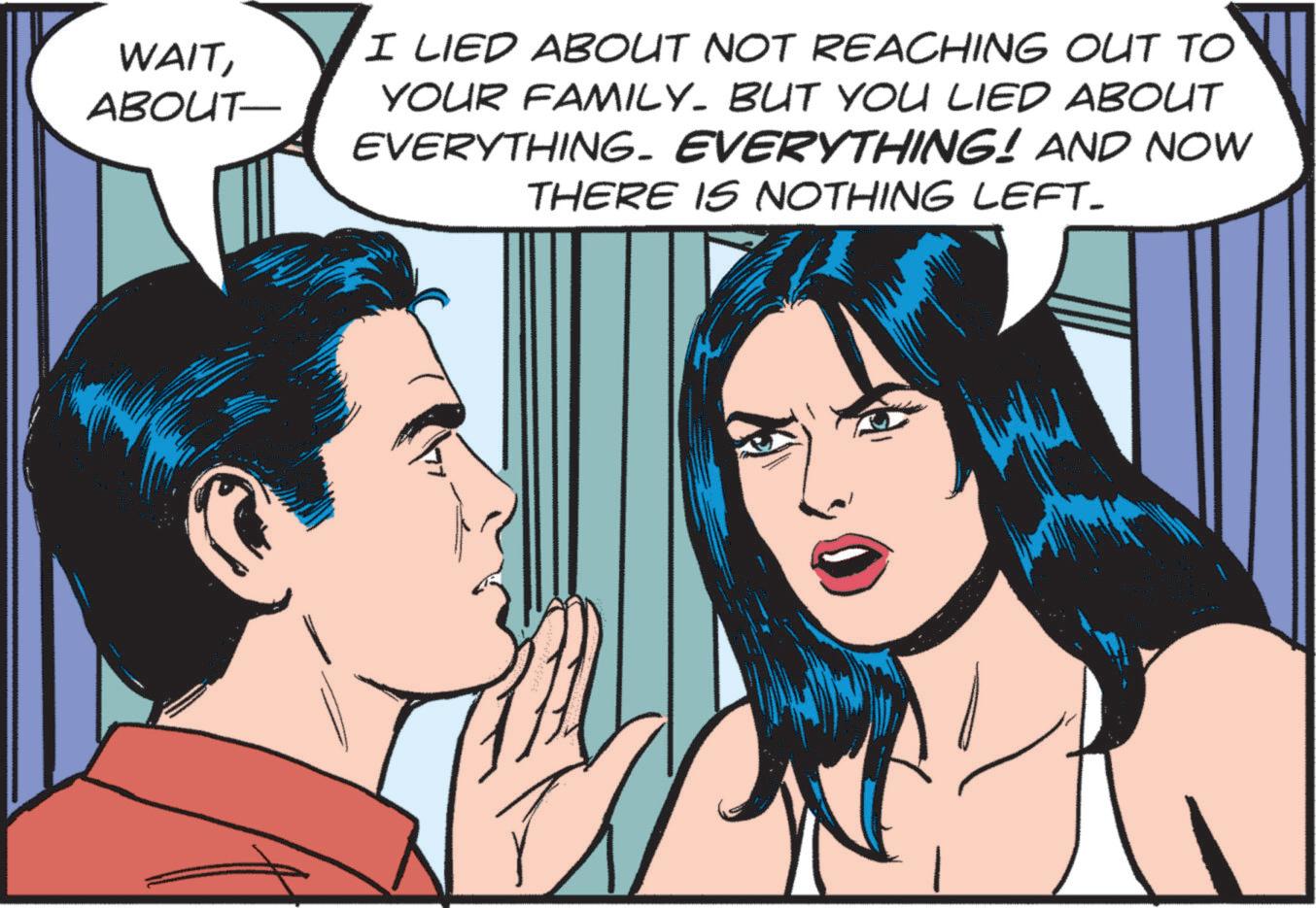 Interaction OCR: WAITABOUT- I LIED ABOUT NOT REACHING OUT TO YOUR FAMILY. BUT YOU LIED ABOUT EVERYTHING. EVERYTHING! AND NOW THERE IS NOTHING LEFT- WAITABOUT- I LIED ABOUT NOT REACHING OUT TO YOUR FAMILY . BUT YOU LIED ABOUT EVERYTHING . EVERYTHING ! AND NOW THERE IS NOTHING LEFT-