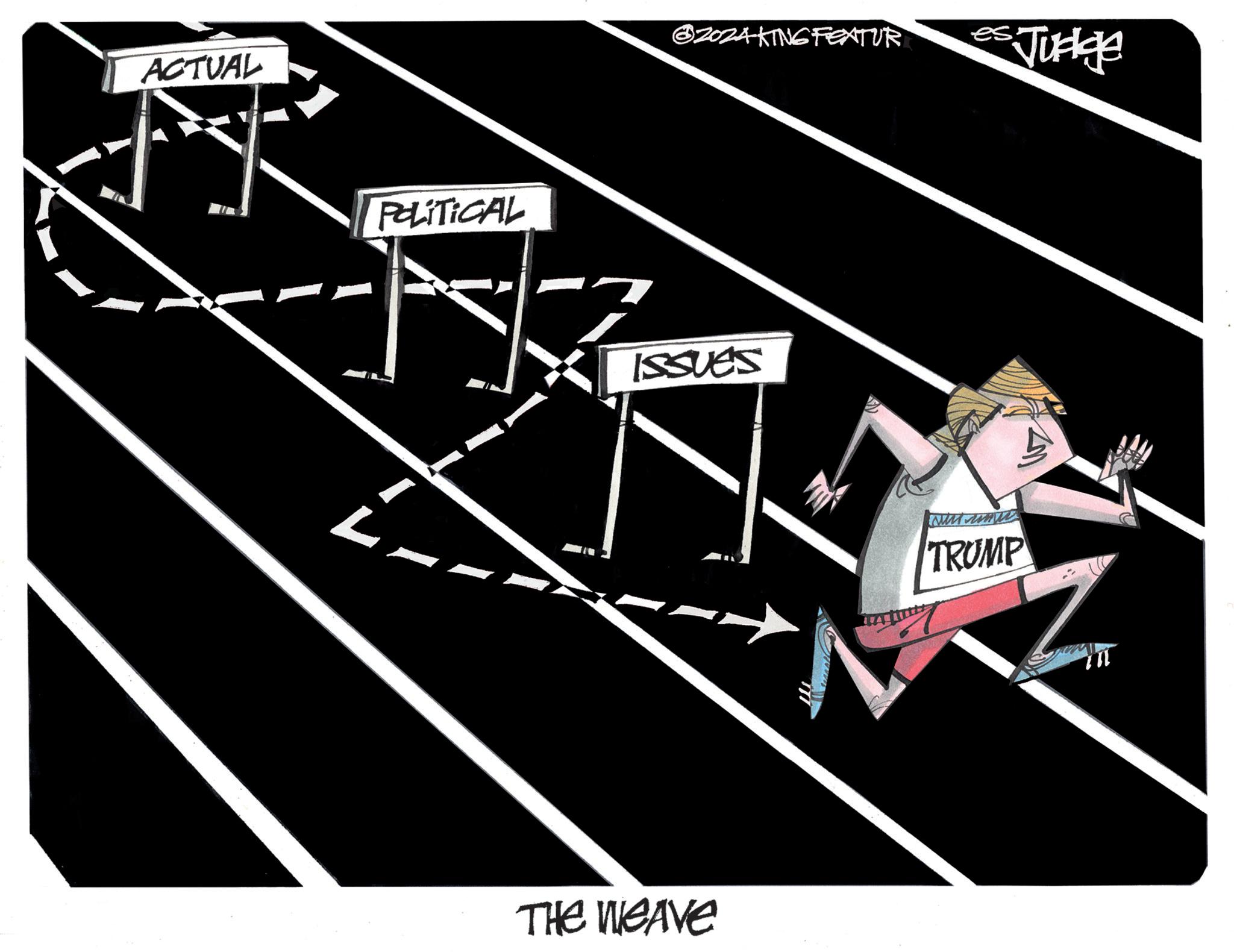Graphics OCR: ACTUAL POLITICAL 2024-KING FEATUR es Juge ISSUES THE WEAVE TRUMP ACTUAL POLITICAL 2024 - KING FEATUR es Juge ISSUES THE WEAVE TRUMP