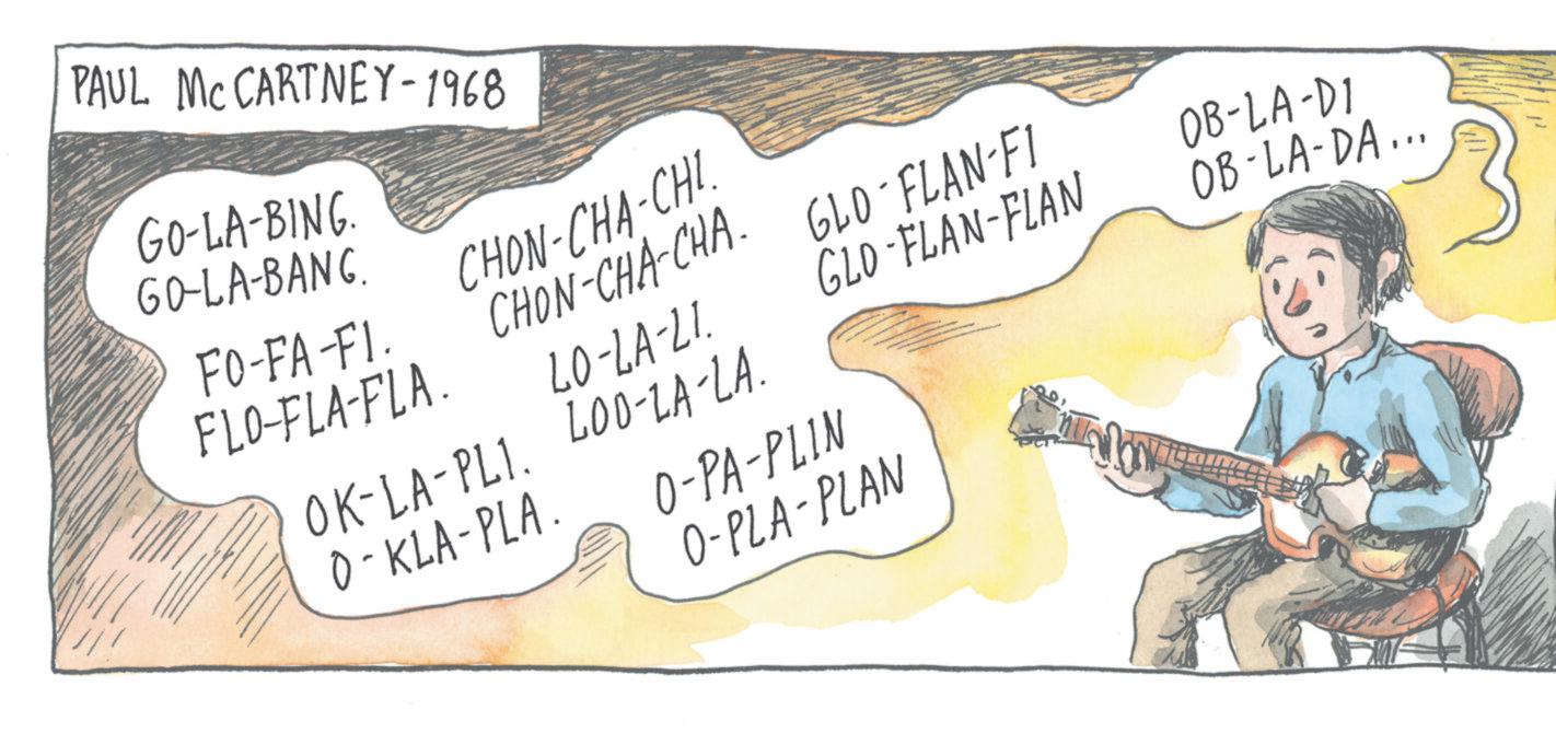 Art OCR: PAUL MCCARTNEY-1968 GO-LA-BING. GO-LA-BANG. FO-FA-FI FLO-FLA-FLA. CHON-CHA-CHI CH?N CHA CHA LO-LA-21. GLO-FLAN-FI GLO-FLAN-FLAN 0B-LA-DI OB-LA-DA... OK-LA-PL1. LOO-LA-LA. 0-KLA-PLA. O-PA-PLIN O-PLA-PLAN PAUL MCCARTNEY - 1968 GO - LA - BING . GO - LA - BANG . FO - FA - FI FLO - FLA - FLA . CHON - CHA - CHI CH?N CHA CHA LO - LA - 21 . GLO - FLAN - FI GLO - FLAN - FLAN 0B - LA - DI OB - LA - DA ... OK - LA - PL1 . LOO - LA - LA . 0 - KLA - PLA . O - PA - PLIN O - PLA - PLAN