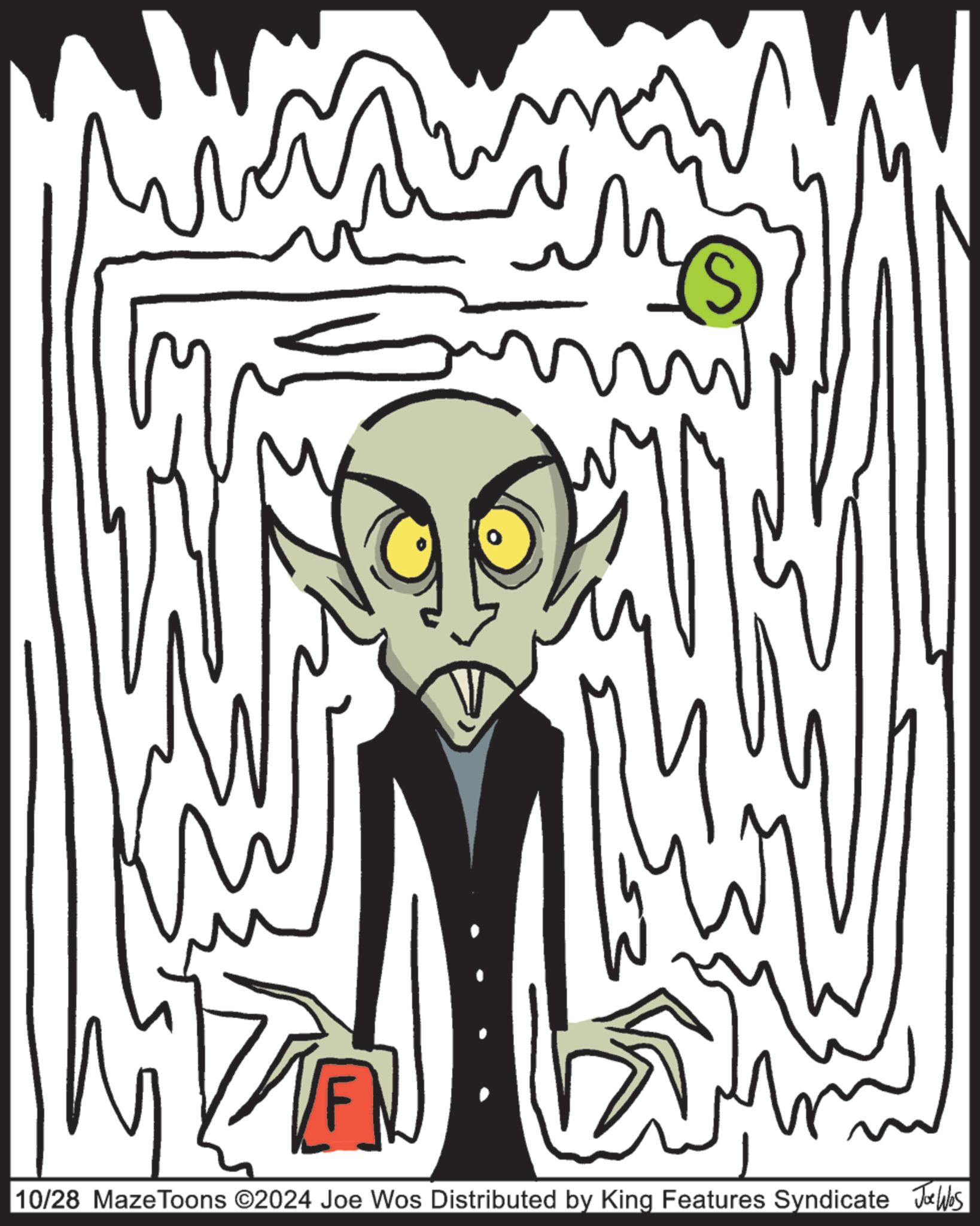 Visual arts OCR: V 10/28 Maze Toons ©2024 Joe Wos Distributed by King Features Syndicate Jobs V 10/28 Maze Toons © 2024 Joe Wos Distributed by King Features Syndicate Jobs