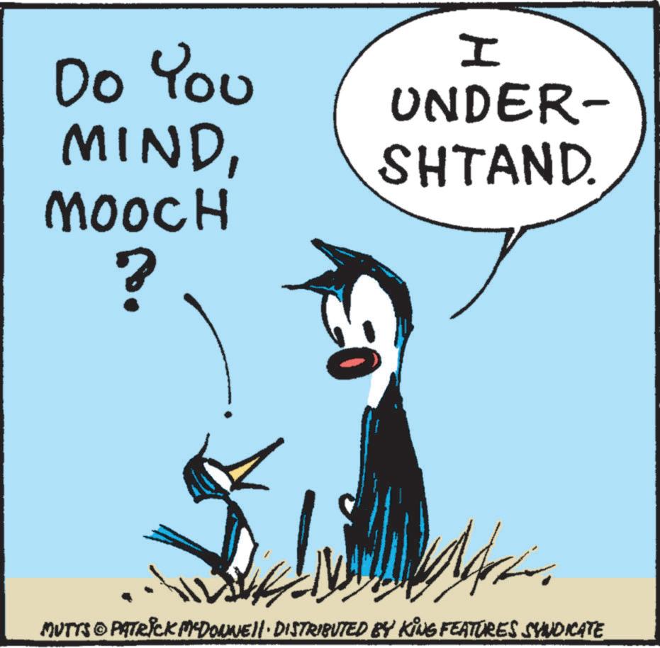 Rectangle OCR: Do You MINDMOOCH ? I UNDER- SHTAND. MUTTS © PATRICK MYDONNE!! · DISTRIBUTED BY KING FEATURES SYNDICATE Do You MINDMOOCH ? I UNDER- SHTAND . MUTTS © PATRICK MYDONNE !! · DISTRIBUTED BY KING FEATURES SYNDICATE