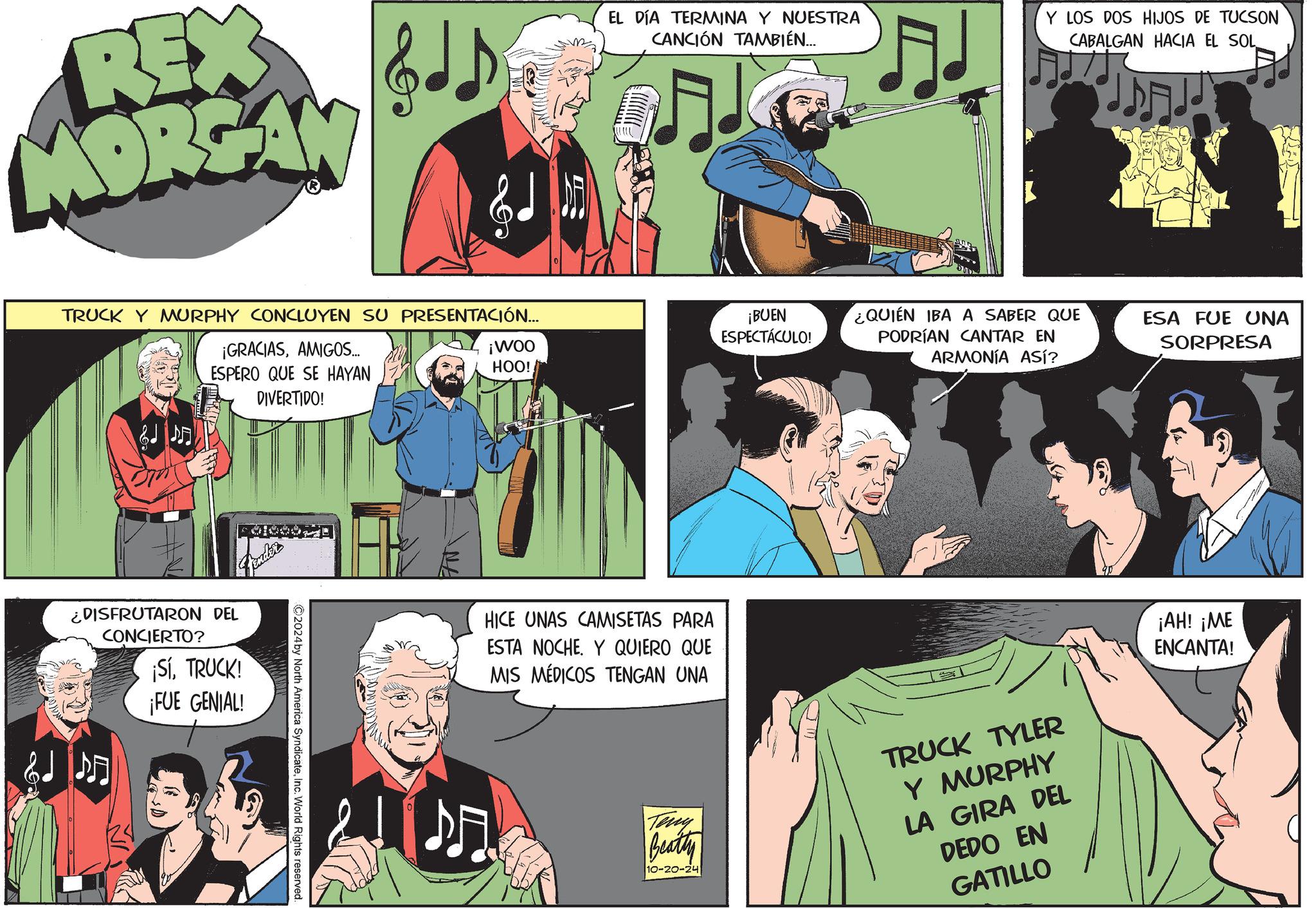 Social group OCR: REX MORGAN JB EL DÍA TERMINA Y NUESTRA CANCIÓN TAMBIÉN... ! Y LOS DOS HIJOS DE TUCSON CABALGAN HACIA EL SOL 2 ¡BUEN ESPECTÁCULO! ¿QUIÉN IBA A SABER QUE ¡Woo HOO! PODRÍAN CANTAR EN ARMONÍA ASÍ? ESA FUE UNA SORPRESA TRUCK Y MURPHY CONCLUYEN SU PRESENTACIÓN... ¡GRACIASAMIGOS... ESPERO QUE SE HAYAN DIVERTIDO! ¿DISFRUTARON DEL CONCIERTO? ¡SÍTRUCK! ¡FUE GENIAL! Fender ©2024by North America SyndicateInc. World Rights reserved. HICE UNAS CAMISETAS PARA ESTA NOCHE. Y QUIERO QUE MIS MÉDICOS TENGAN UNA Teny Beatty 10-20-24 TRUCK TYLER Y MURPHY LA GIRA DEL DEDO EN GATILLO ¡AH! ¡ME ENCANTA! REX MORGAN JB EL DÍA TERMINA Y NUESTRA CANCIÓN TAMBIÉN ... ! Y LOS DOS HIJOS DE TUCSON CABALGAN HACIA EL SOL 2 ¡ BUEN ESPECTÁCULO ! ¿ QUIÉN IBA A SABER QUE ¡ Woo HOO ! PODRÍAN CANTAR EN ARMONÍA ASÍ ? ESA FUE UNA SORPRESA TRUCK Y MURPHY CONCLUYEN SU PRESENTACIÓN ... ¡ GRACIASAMIGOS ... ESPERO QUE SE HAYAN DIVERTIDO ! ¿ DISFRUTARON DEL CONCIERTO ? ¡ SÍTRUCK ! ¡ FUE GENIAL ! Fender © 2024by North America SyndicateInc. World Rights reserved . HICE UNAS CAMISETAS PARA ESTA NOCHE . Y QUIERO QUE MIS MÉDICOS TENGAN UNA Teny Beatty 10-20-24 TRUCK TYLER Y MURPHY LA GIRA DEL DEDO EN GATILLO ¡ AH ! ¡ ME ENCANTA !
