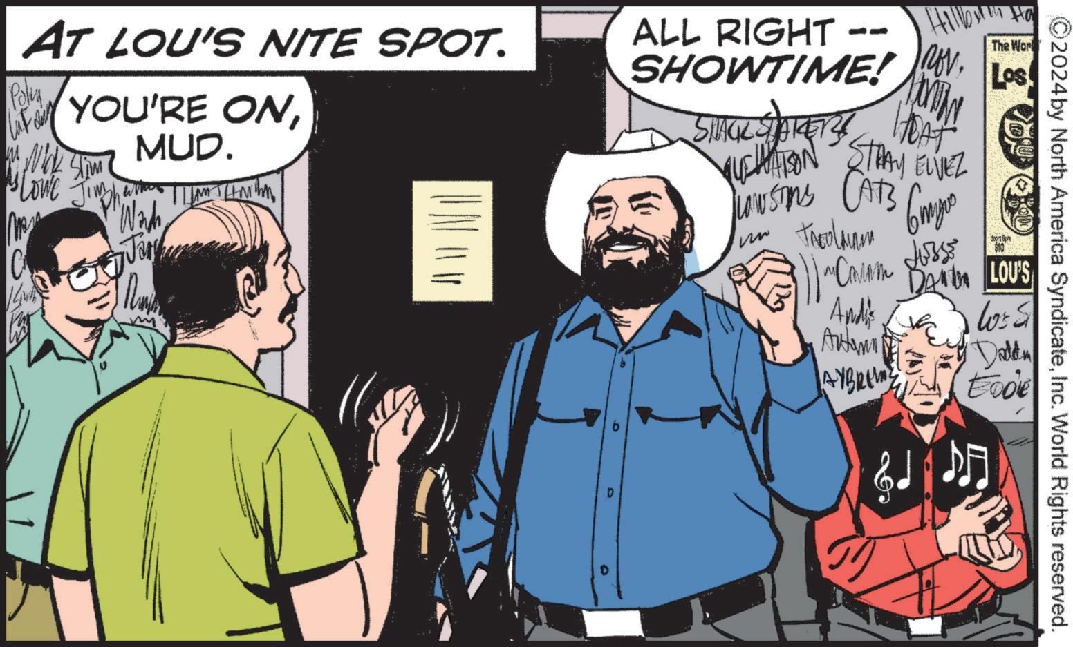 Fictional character OCR: AT LOU'S NITE SPOT. Poly YOU'RE ONMUD. • Lowe Jimph "Word? || || -- Hilby Ha ROV. ALL RIGHT SHOWTIME! STACK STAKERS HEAT QUELUTISON STRAY ELVEZ LOWSTOMS CATS ???? Juss The Wor Los deo's bom $10 )) ~ Colin DD LOUS Andi's Automa Los S Dalem AYBRIL ©2024 by North America SyndicateInc. World Rights reserved. AT LOU'S NITE SPOT . Poly YOU'RE ONMUD . • Lowe Jimph " Word? || || -- Hilby Ha ROV . ALL RIGHT SHOWTIME ! STACK STAKERS HEAT QUELUTISON STRAY ELVEZ LOWSTOMS CATS ???? Juss The Wor Los deo's bom $ 10 ) ) ~ Colin DD LOUS Andi's Automa Los S Dalem AYBRIL © 2024 by North America SyndicateInc. World Rights reserved .